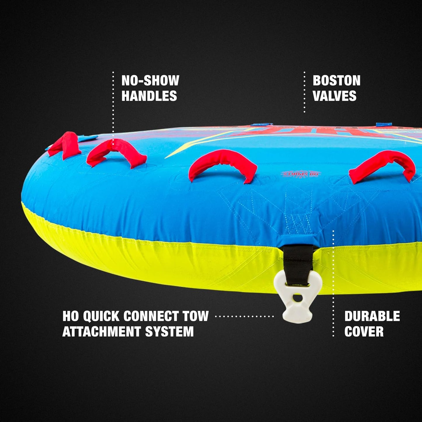 HO Sports Sunset 3 Premium Towable Tube for Boating and Water Sports - Heavy Duty Full Top Coverage with Softshell Technology - Abrasion Resistant,