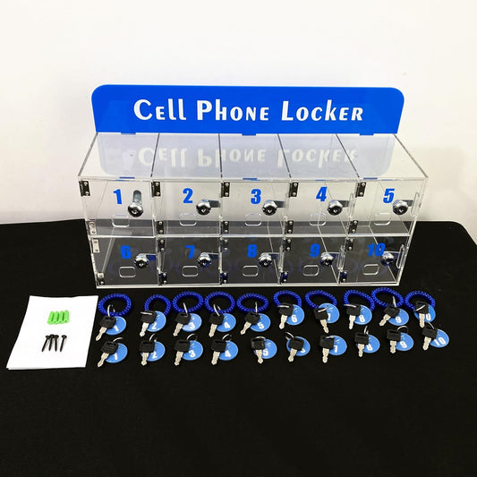 Classroom Cell Phone Holder for Students -Phone Jail with Metal Hinges-Secure Cell Phone Lock Box with Lock - Perfect for Office Classroom Use