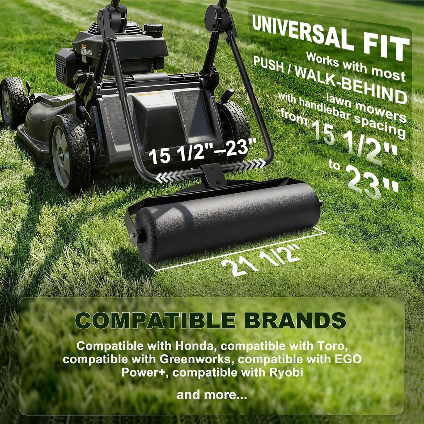 Lawn Striping Kit, Fits Most Push/Walk-Behind Mowers, Durable All-Metal Frame, Easy to Install & Remove, Flexible Turning, Creates Professional Sports-Field Stripes, 3 Year Warranty Orange
