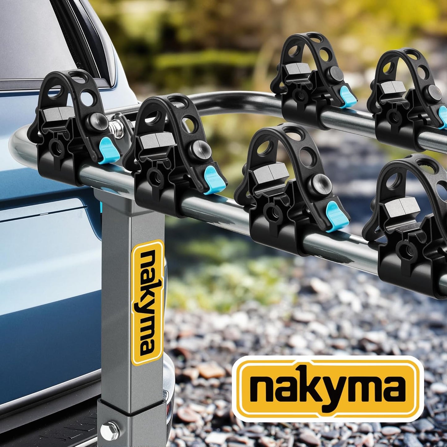 4 Bike Rack Hitch Mount, Heavy Duty Steel Hitch Bike Rack for Car SUV Truck, Anti-Sway Cradle System, Trailer Hitch Bike Carrier Bicycle Rack Fits 2” Receiver