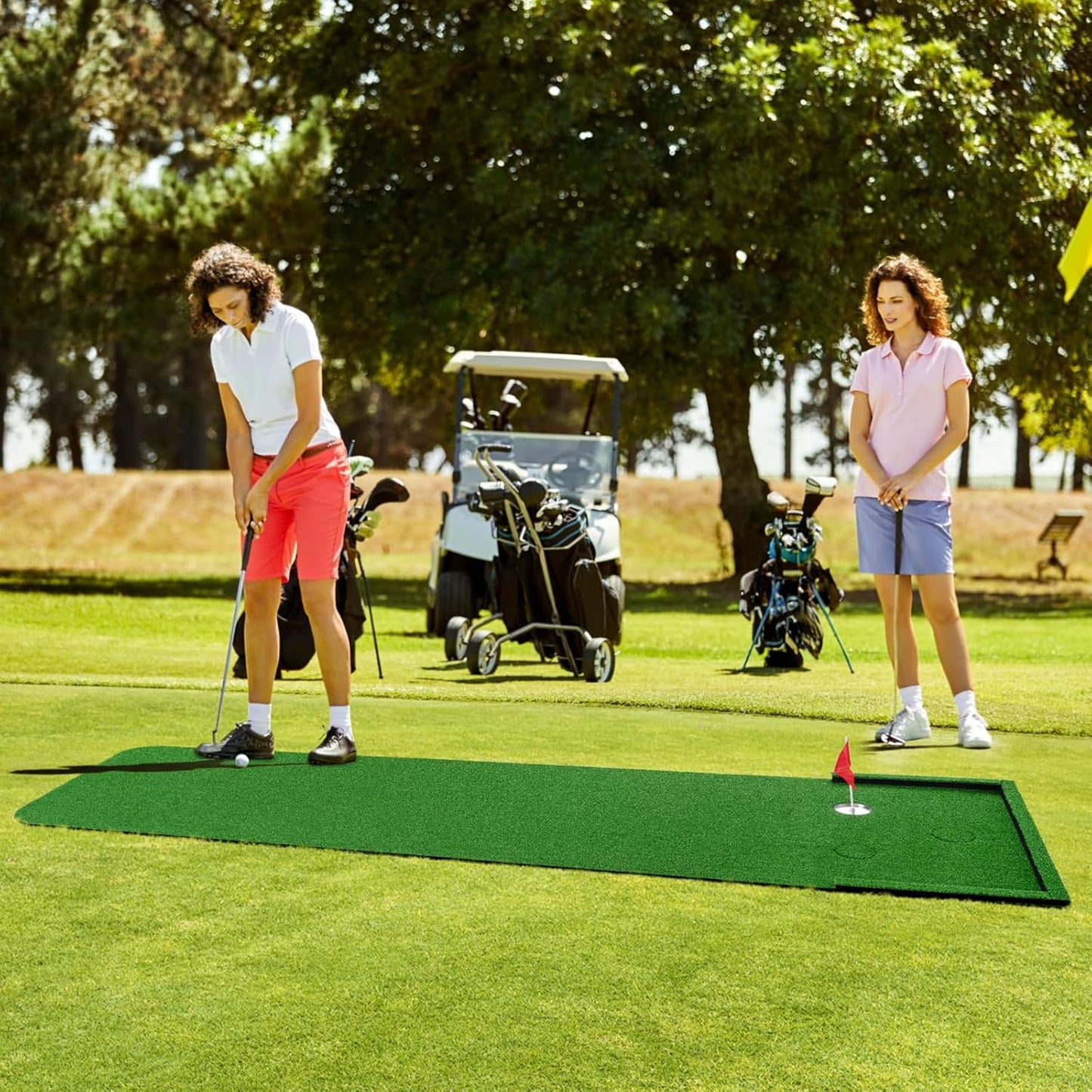 Golf Putting Green Mat Indoor, 3x10ft Thickening Outdoor Portable Golf Pong Game Set