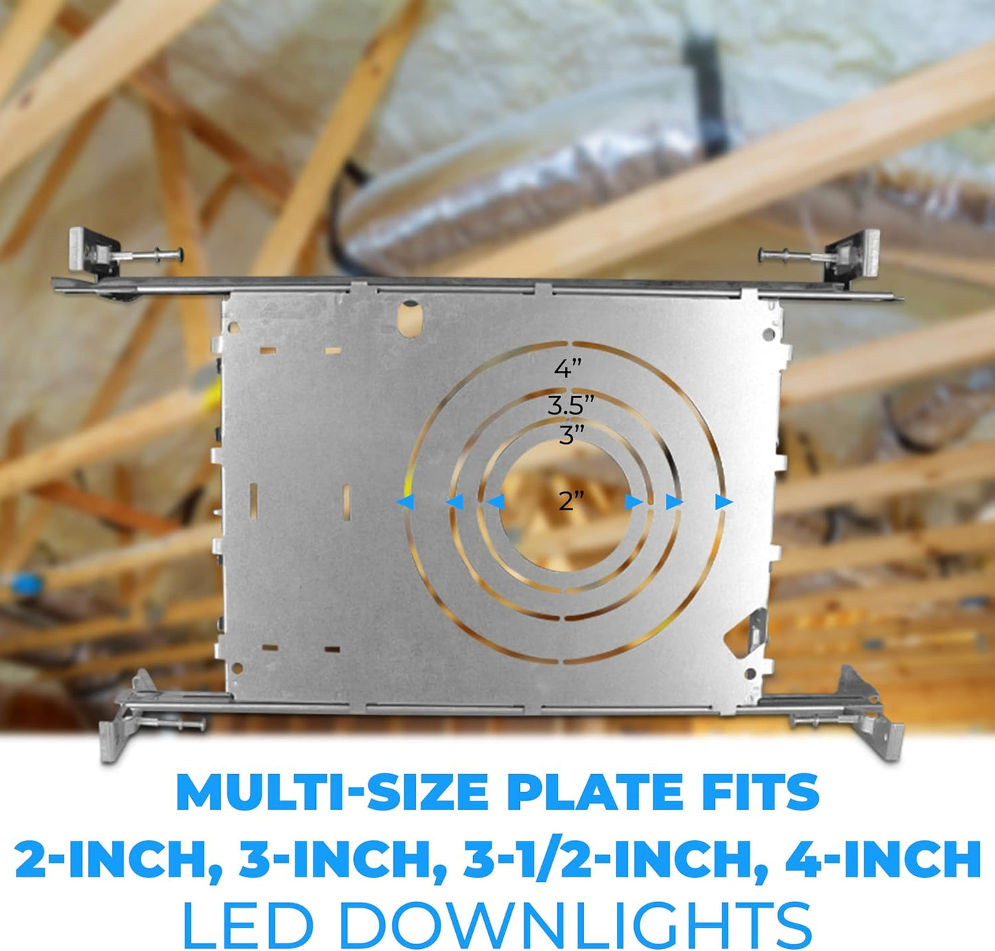 OHLECTRIC New Construction Mounting Plate| 2- 3- 3.5- 4 Inch LED Recessed Lighting Kits| Extendable Hanger Bars, ETL Listed |Perfect for Ceilings