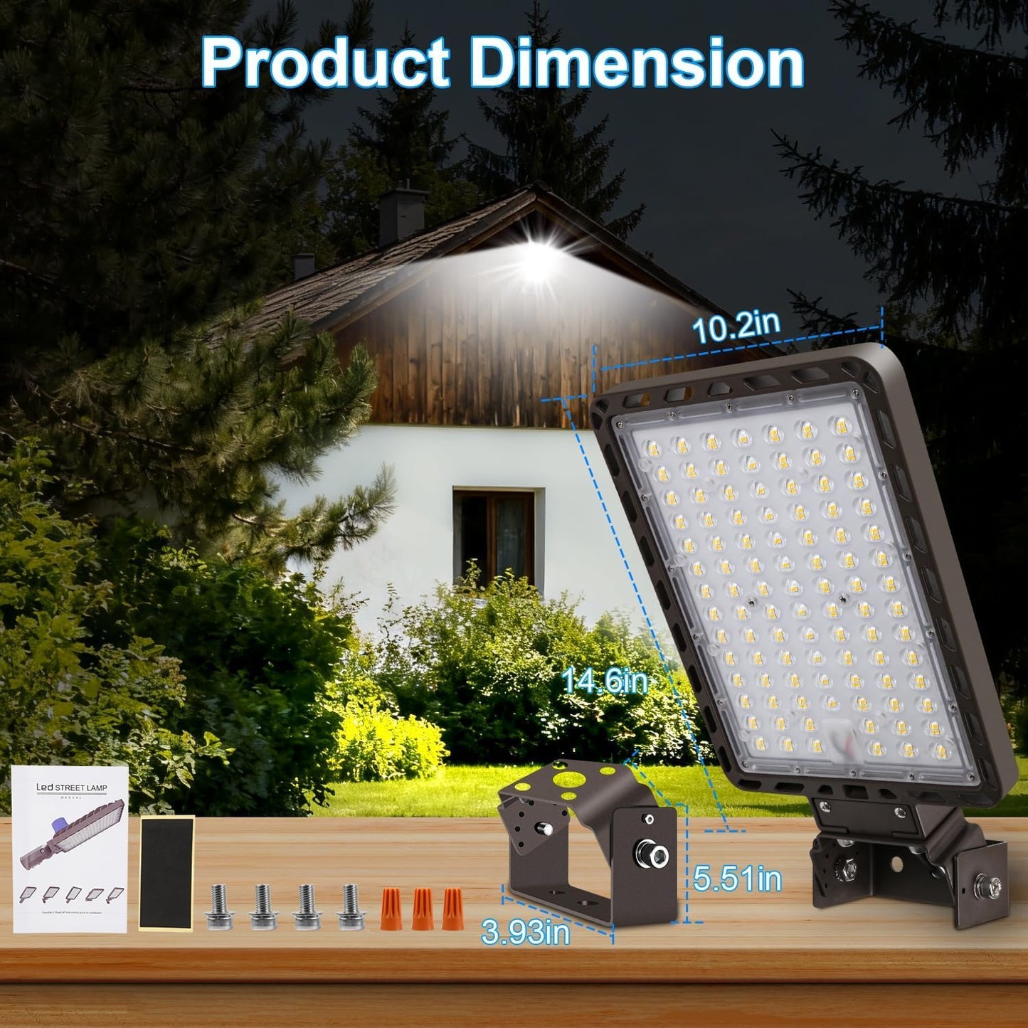 240W 4-Pack LED Parking Lot Light,Commercial Light for Wide Area | 36000LM Shoe Box Street Flood Light with Dusk to Dawn Photocell, 5000K IP65 Waterproof, Adjustable Trunnion Mount,110-277V