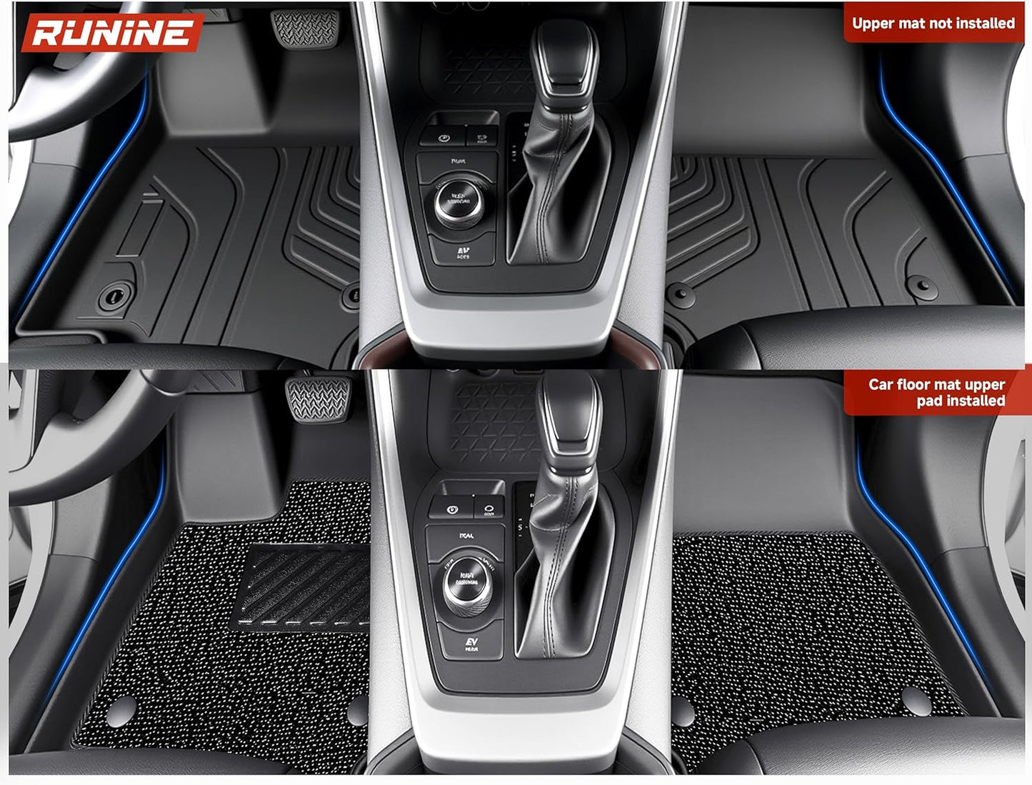 Floor Mats & Cargo Liner Set for Toyota RAV4 2019-2025, Full Coverage Interior Protection with Trunk Mat, Backrest Protector & Door Sill Guards, All Weather TPE Waterproof Anti-Slip Custom Fit