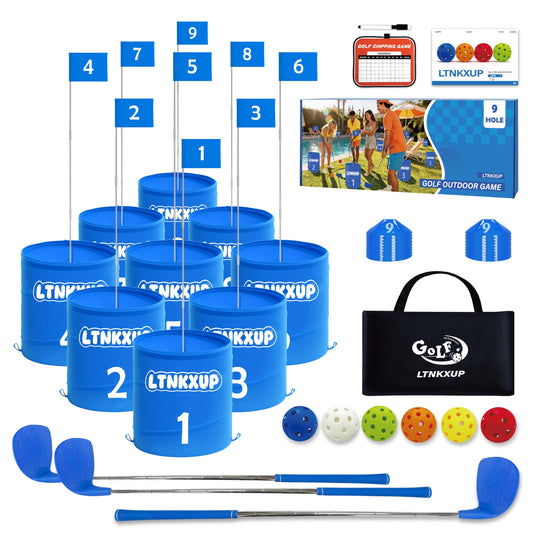 9-Hole Portable Golf Game Set with 2 Right & 1 Left Club, Carry Bag | Play Anywhere: Backyard, Park, Beach & Lawn Portable Set with Carry Bag Included|Fun for Adults, Beginners & Families