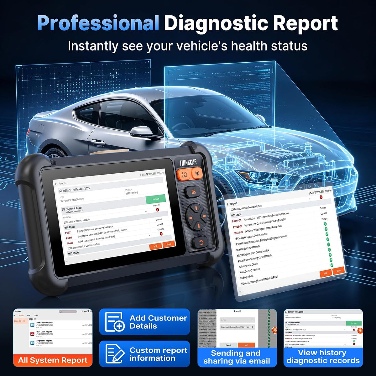 THINKCAR VT679 2-in-1 Bidirectional OBD2 Scanner & TPMS Relearn/Scan Tool
