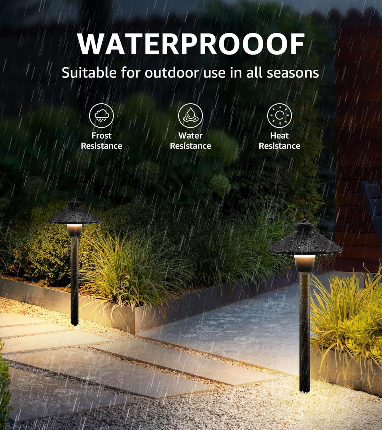 SUNVIE 3W Low Voltage Pathway Lights LED Landscape Lighting Low Voltage Landscape Lights Waterproof Landscape Path Lights 3000K Low Voltage Landscape