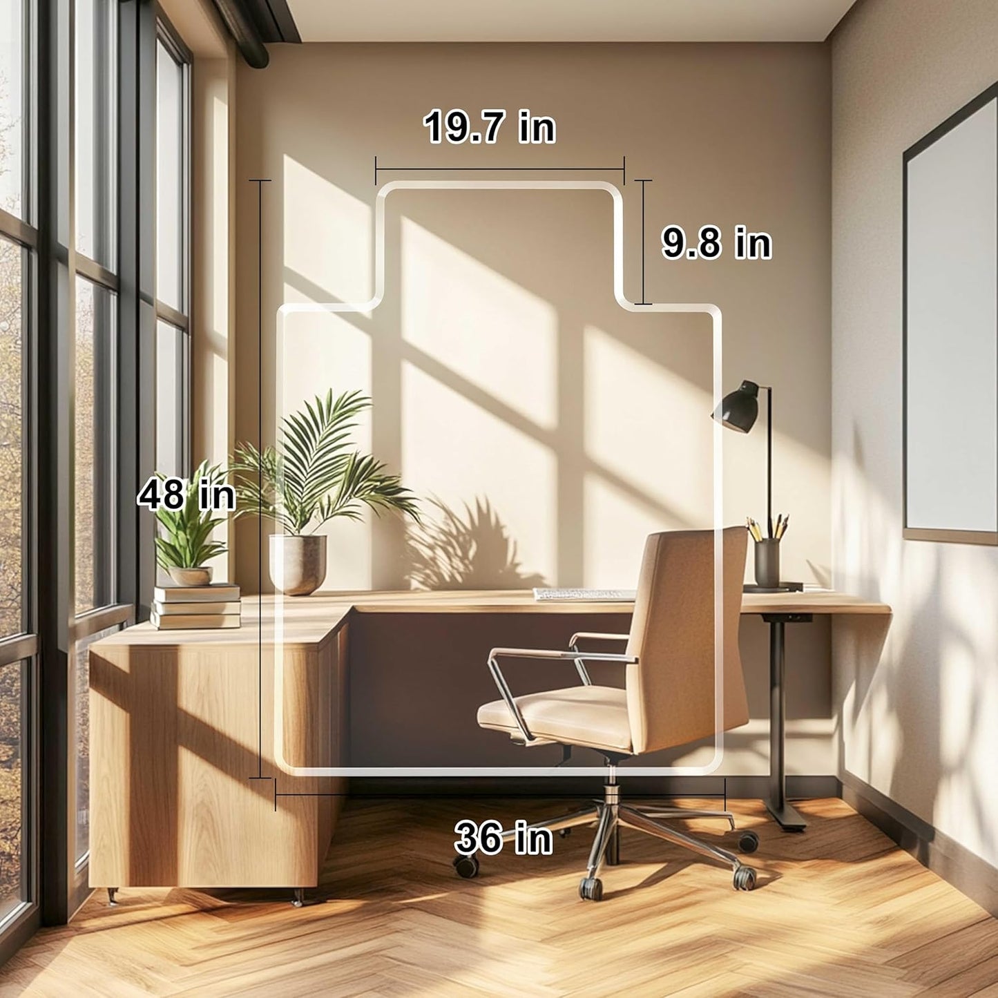 Beveled Edge Office Chair Mat with Lip for Carpet or Hardwood Floor, Crystal Clear 35" x 47" for a Smooth Glide and Easy Roll On/Off, Hard Heavy Duty and Non-Slip Desk Chair Mat