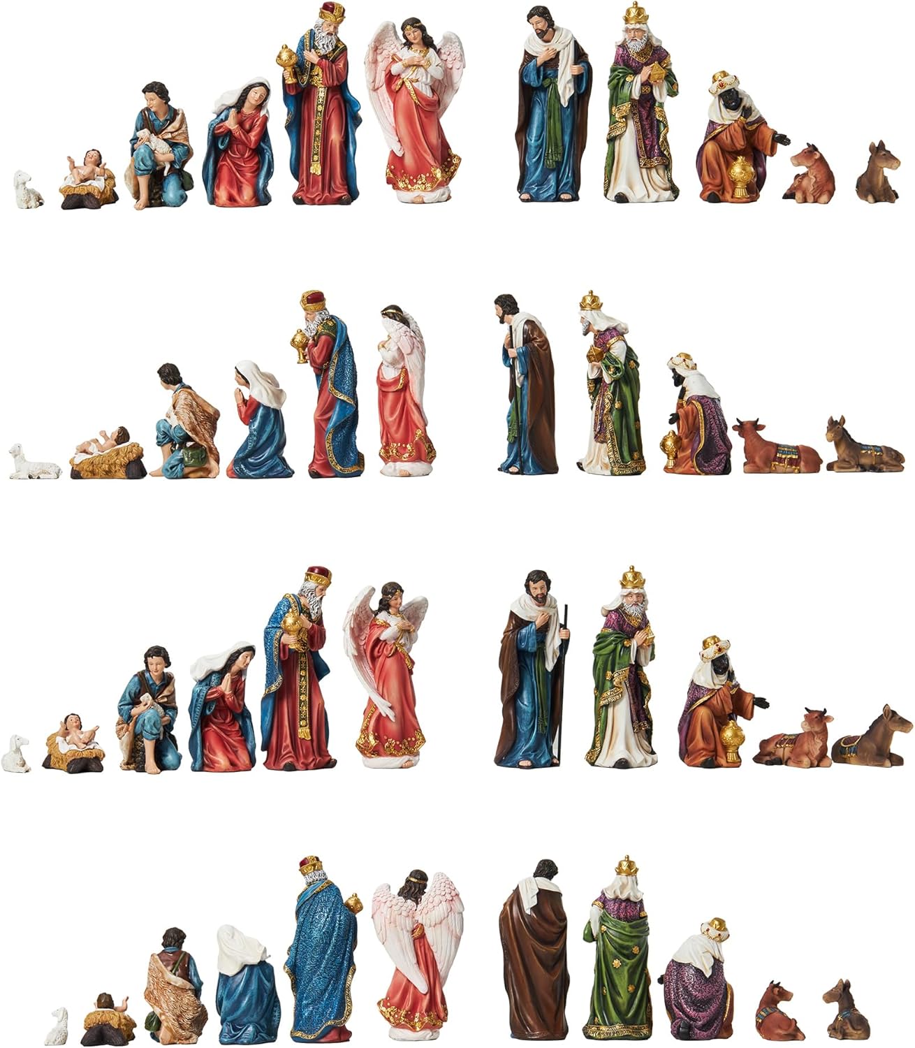 GIFTONE Nativity Sets for Christmas Indoor 9.8 Inch Tall Set of 13 Pieces Nativity Scene Tabletop Resin Decorations Home Holiday Decor Religious