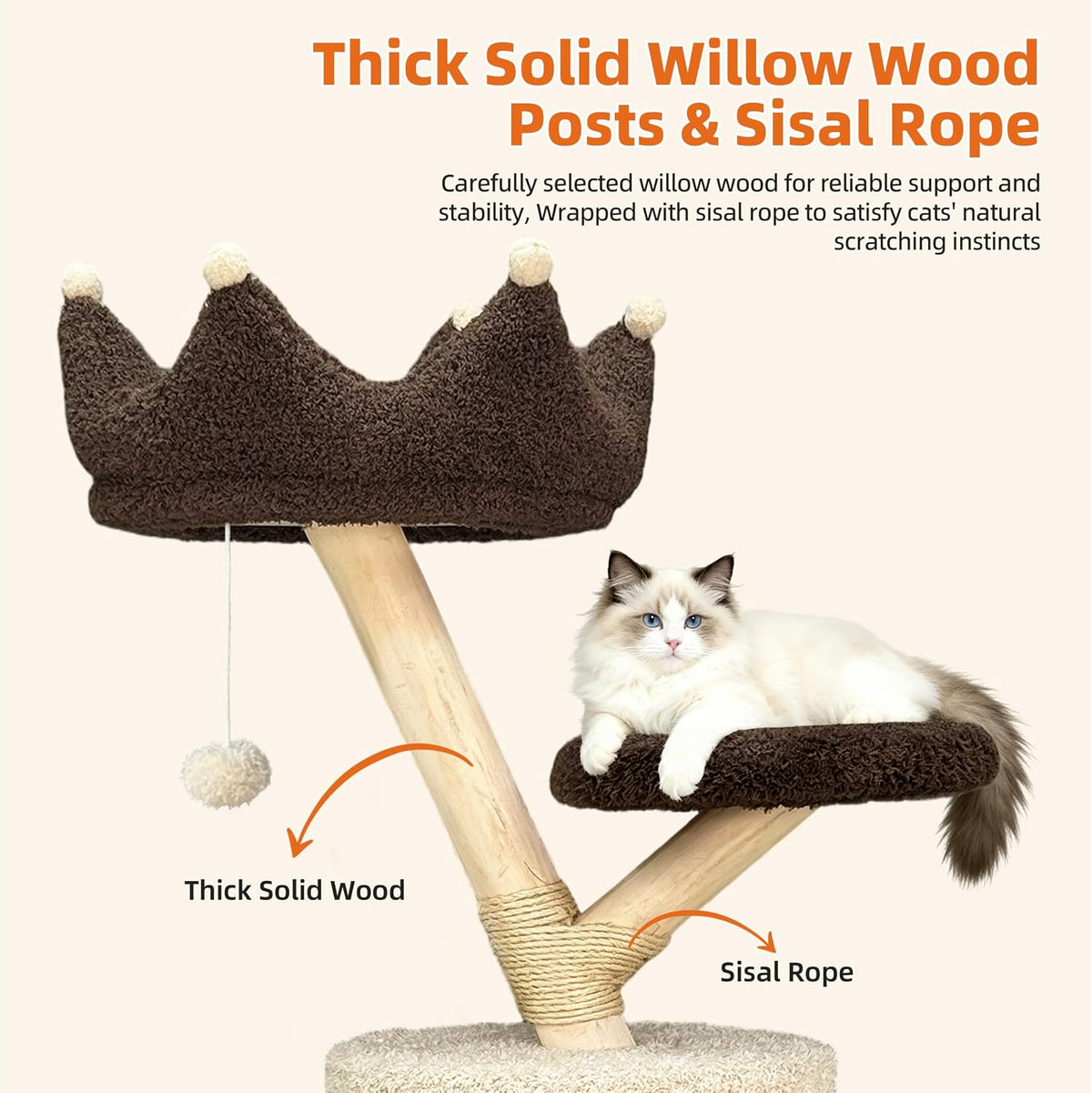 Tall Cat Tree Tower: 62.99 Inch Multi‑Level Condo for Indoor Cats