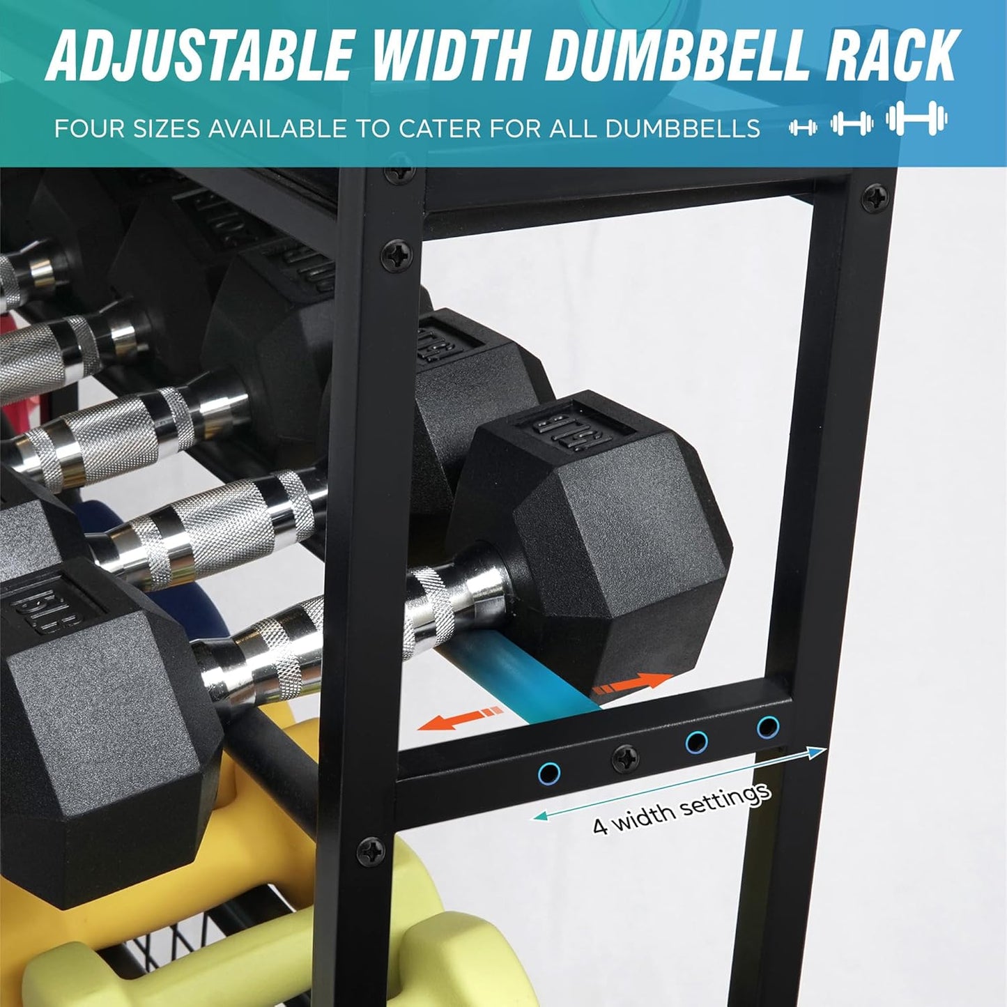 Dumbbell Rack, Heavy Duty Weight Rack for Home Gym with Extra Strong Sheet Steel Shelf and Base