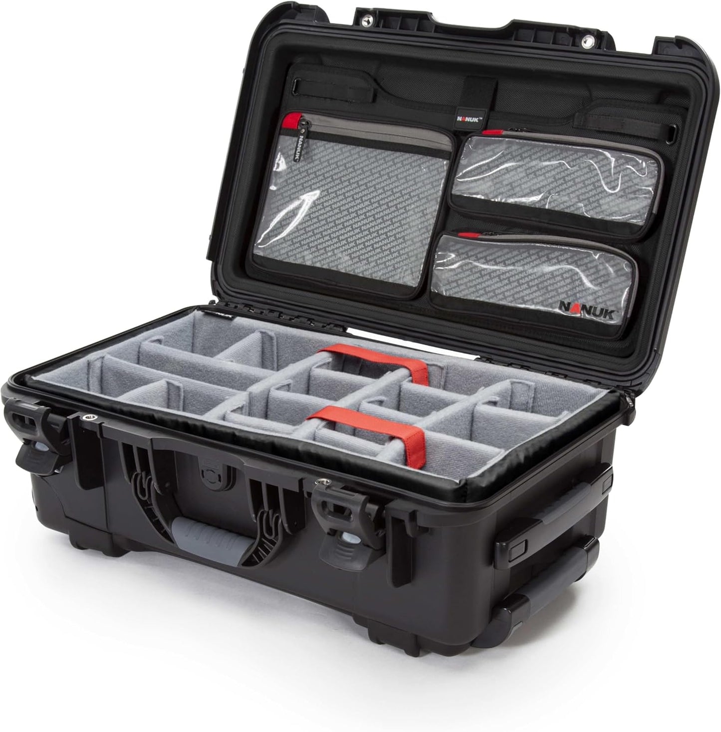 Waterproof Hard Case with Lid Organizer and Padded Divider - Black, Black, Padded Divider w/ Lid Organizer, Automatic Purge Valve