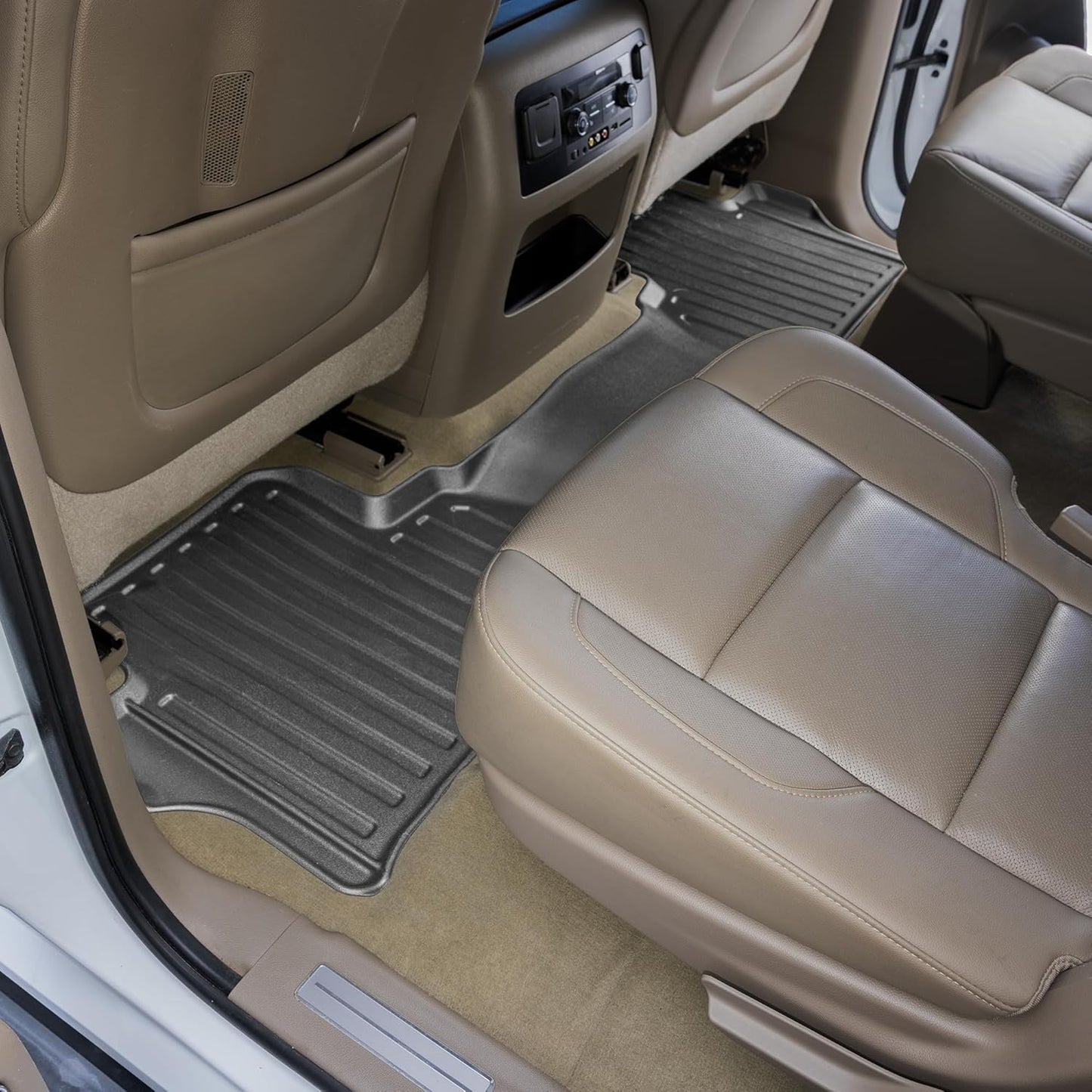 Car Floor Mat Custom fit for 2015-2020 Chevrolet Tahoe/2015-2020 GMC Yukon - Made in USA - Black - Full Set 1st, 2nd & 3rd Row