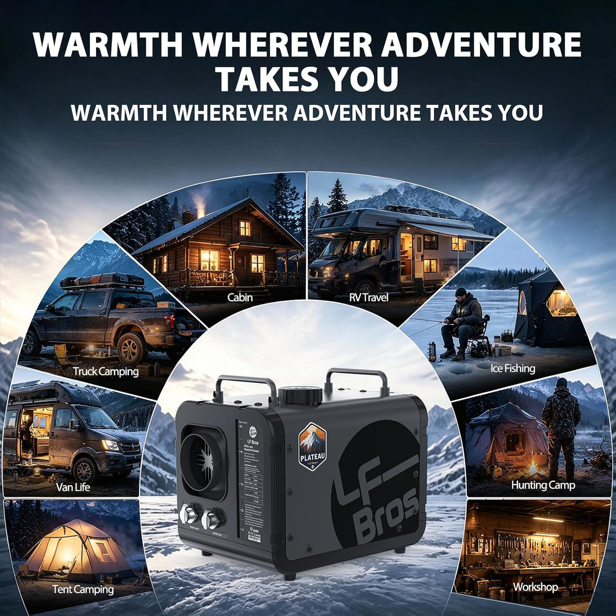 LF Bros 12V/110V 5KW Diesel Heater with Plateau Mode with Timer Controller