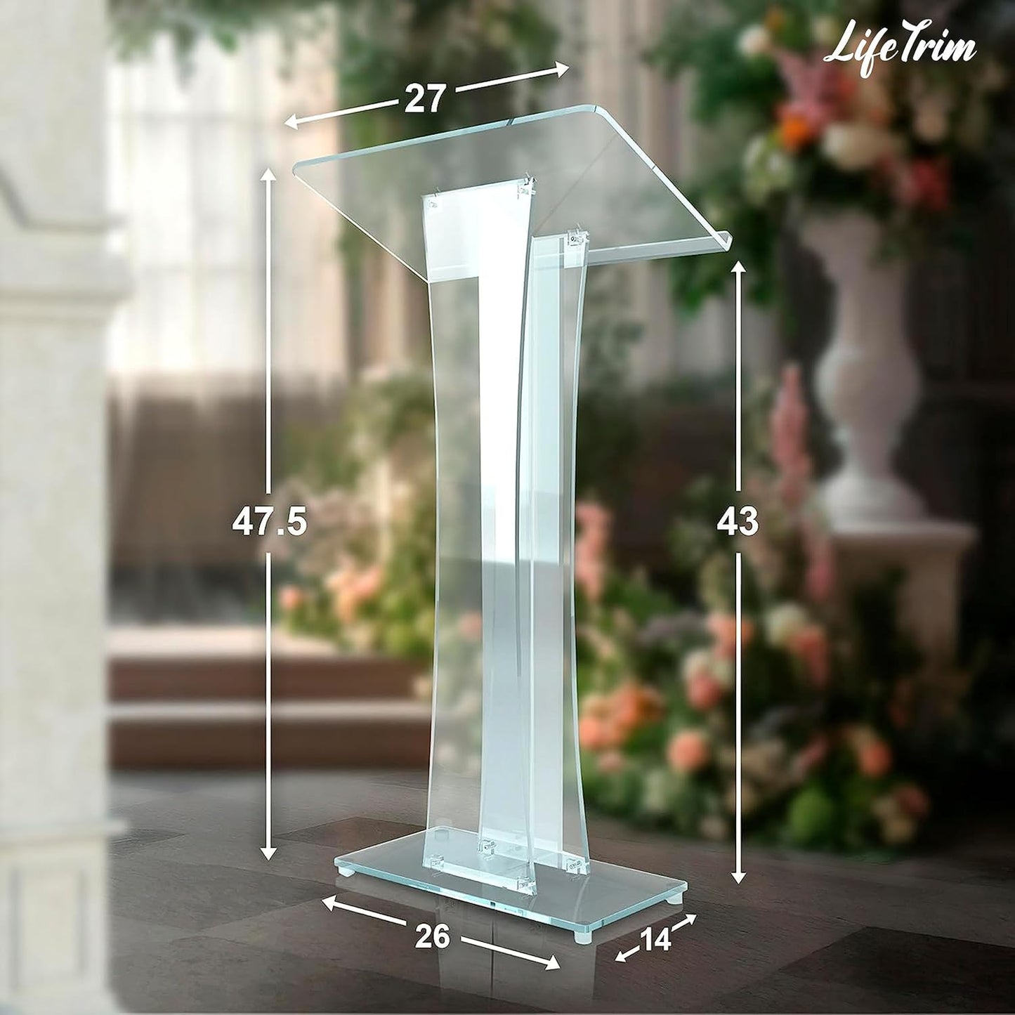 Acrylic Podium Stand Portable Pulpits for Churches Clear Podium Lectern Shtender Hostess Stand Presentation Events Teacher Podium for Classroom