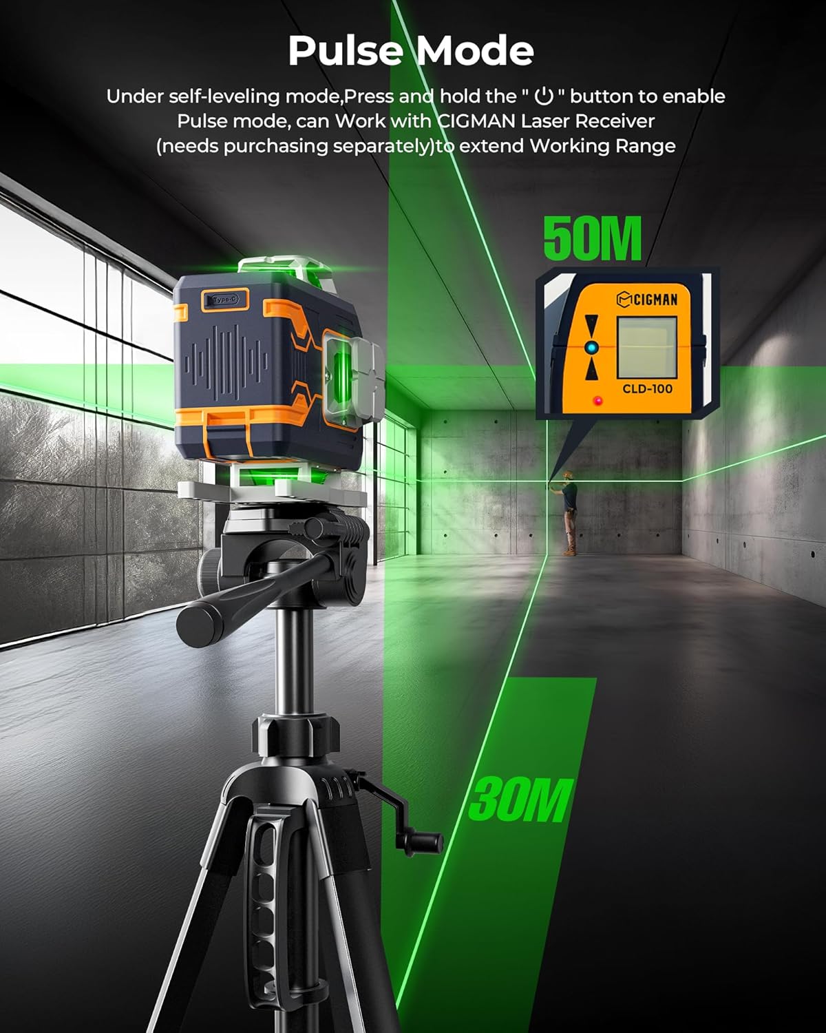 4x360 16 Lines Laser Level with Remote&APP Control, Bluetooth Wireless Green Self Leveling Cross Line Laser, 4D Vertical/Horizontal Line for