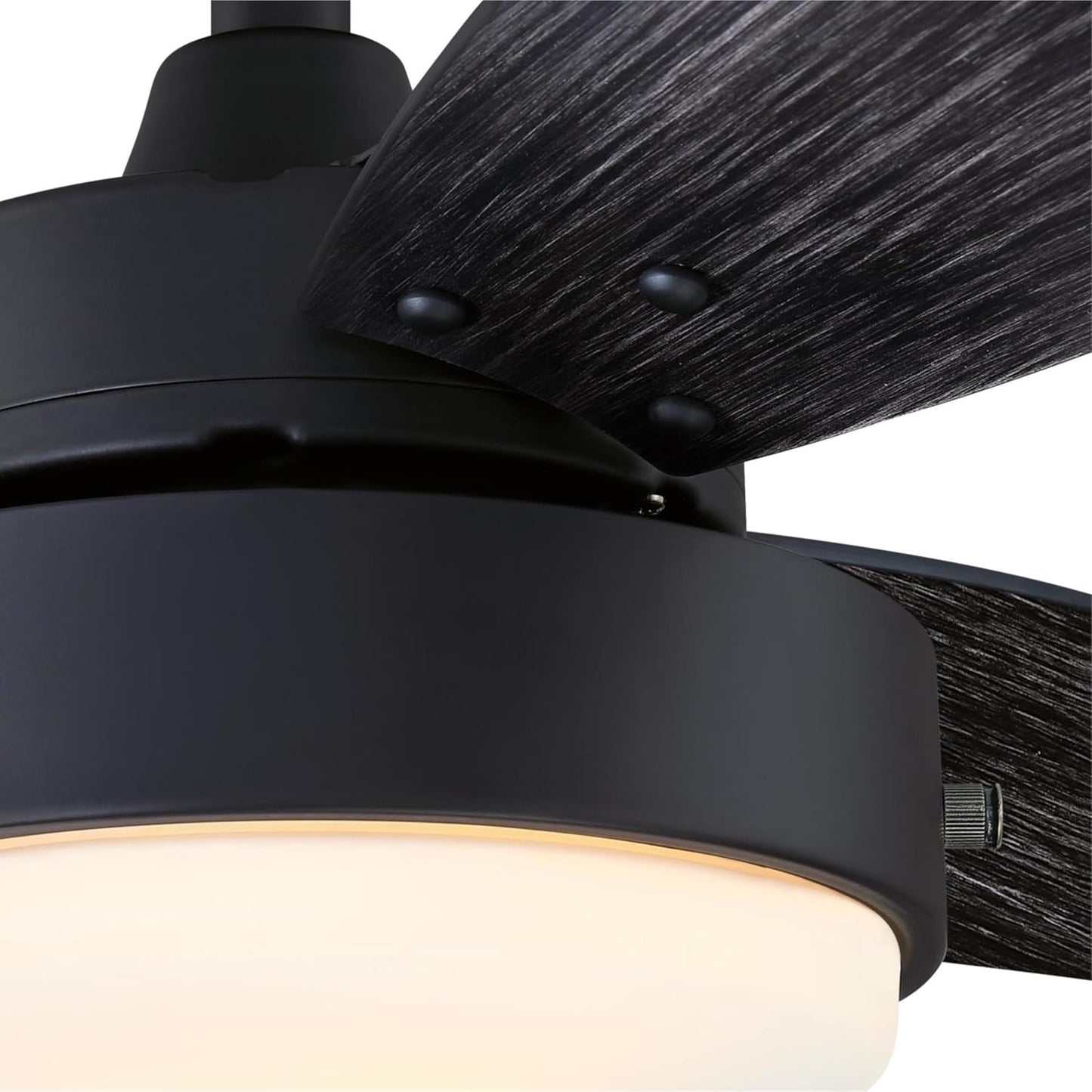 Westinghouse Lighting Alloy Contemporary Indoor/Outdoor Ceiling Fan, LED Light Fixture with Opal Frosted Glass, 42 Inch, Matte Black Finish