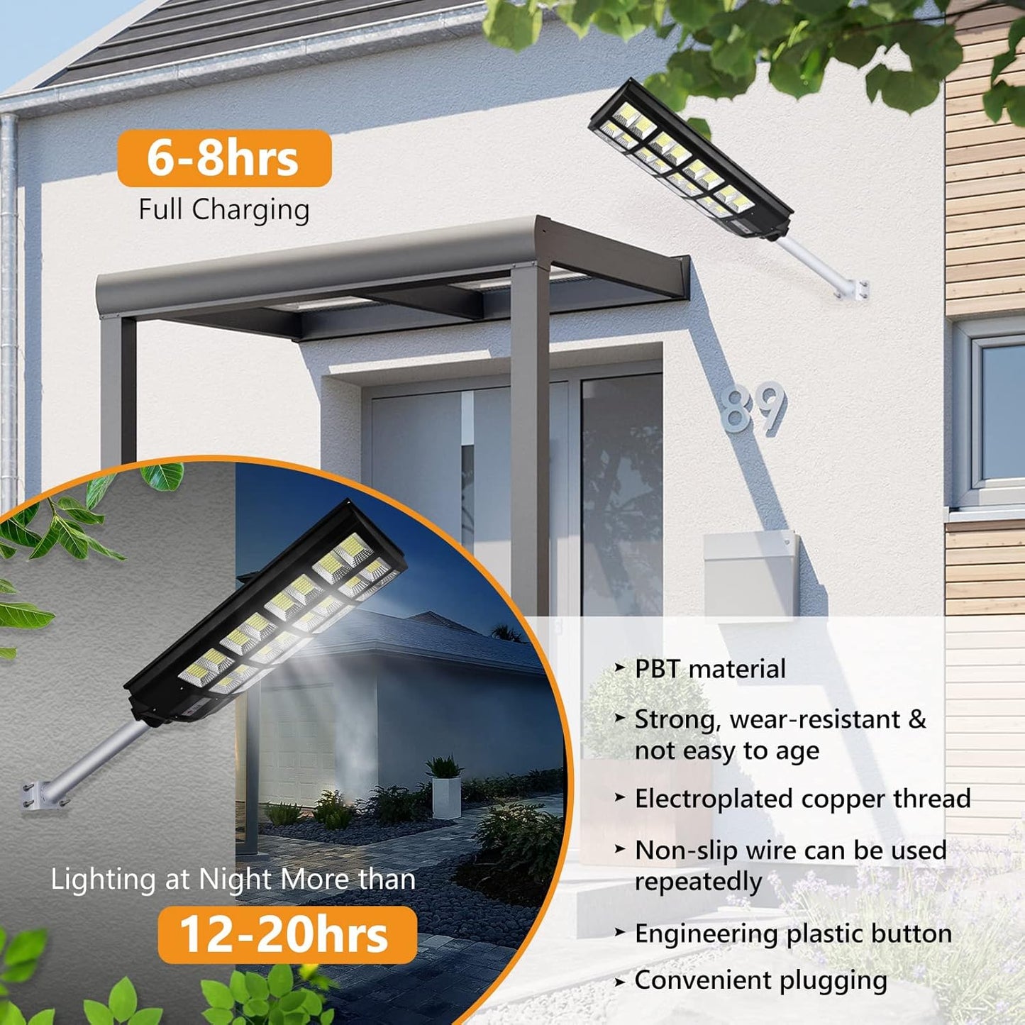 DIYAREA 1000W Solar Street Lights Outdoor,Solar Powered LED Lamp,Flood Security Lights with Motion Sensor,Remote Control,IP66 Waterproof for