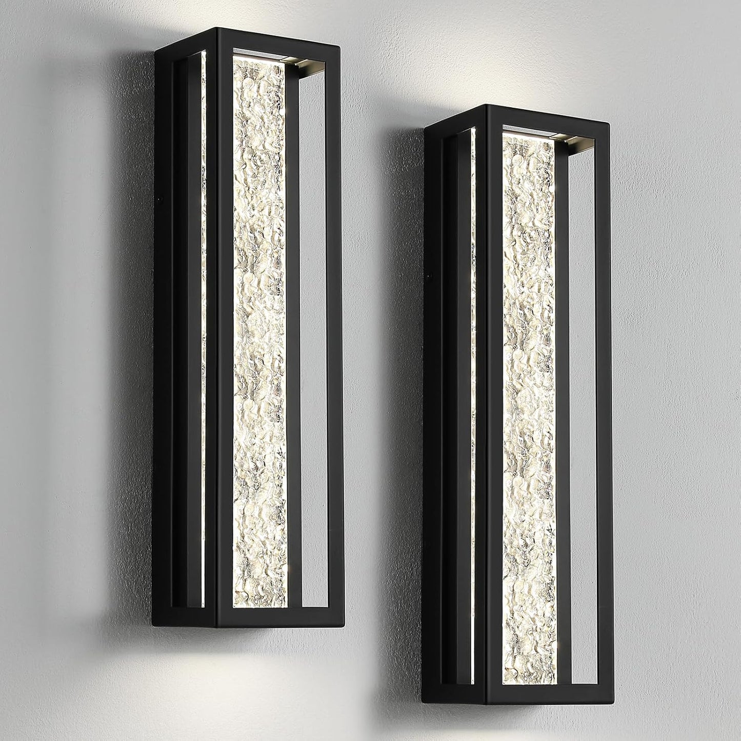 Modern Outdoor Wall Light Fixture, 2-pack, 18-inch