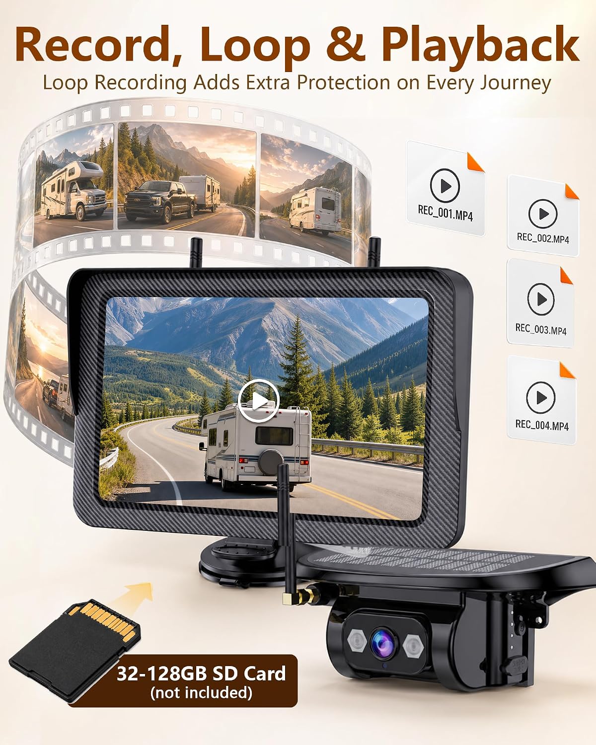 1296P Strong Magnetic Wireless RV Backup Camera - 1-Min Install for Trailer