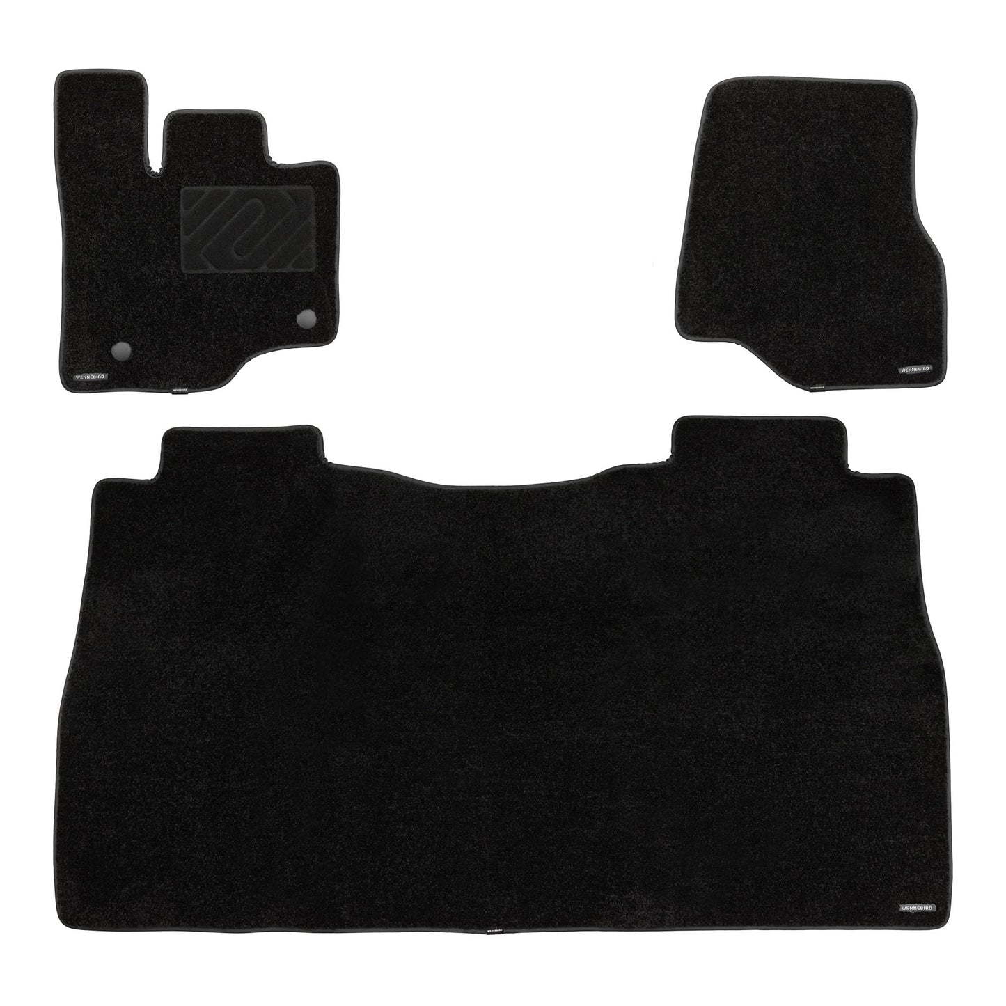 WENNEBIRD Superior Carpet Floor Mats for 2015-2026 Ford F-150 SuperCrew Cab (Excludes Under-Seat Fold-Flat Storage), 0.6-Inch Ultra-Thick, Noise-Reducing, All-Weather Waterproof Anti-Slip – 3-Pc Set 2015-2026 F-150 w/o Fold Storage 3-Pc Set
