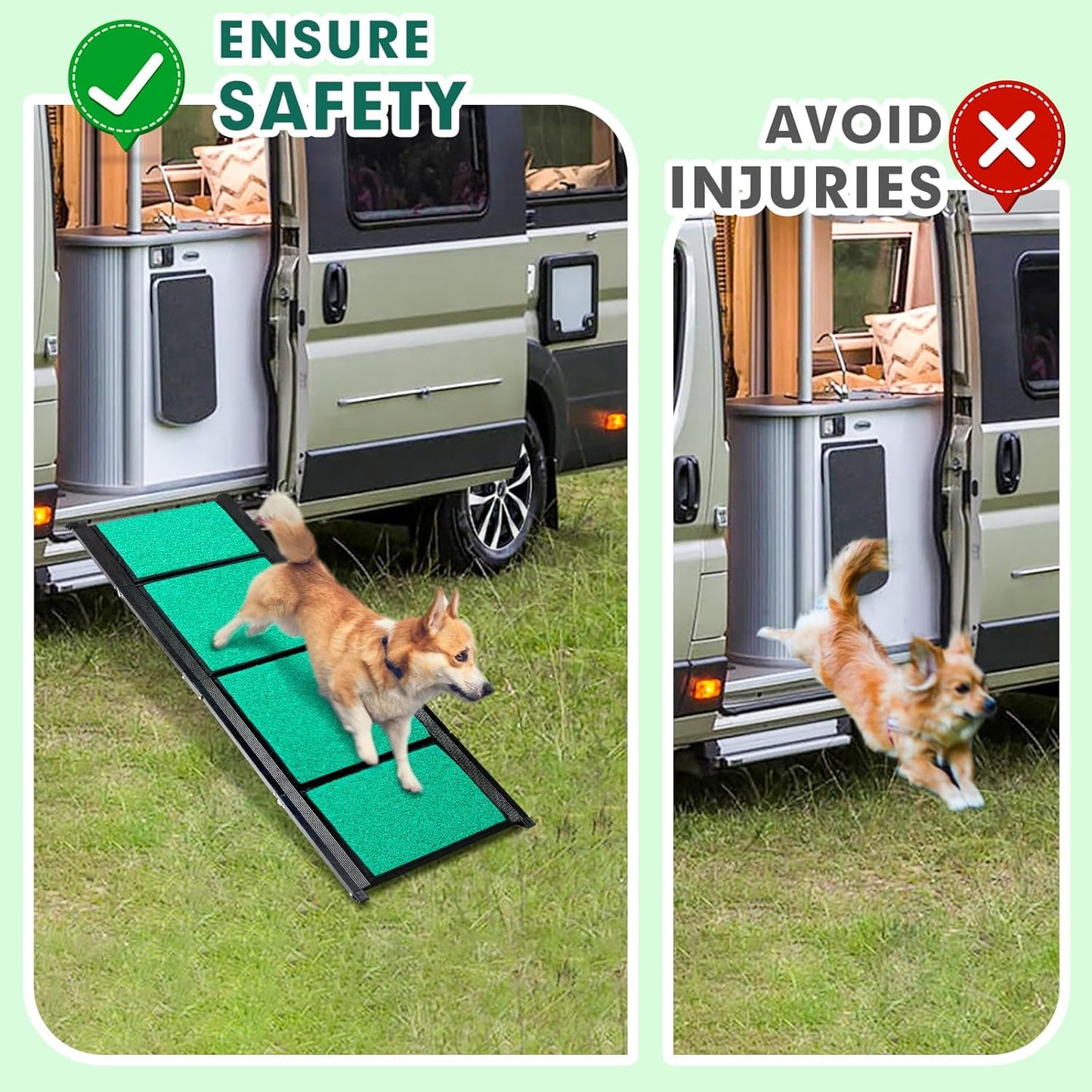 Maximum Length 71' & Width 20' Large Dog Car Ramp, Folding Dog Ramp with Anti-Slip Surface, Pet Stairs Ramp for Dogs to Get Into a SUV,Truck &