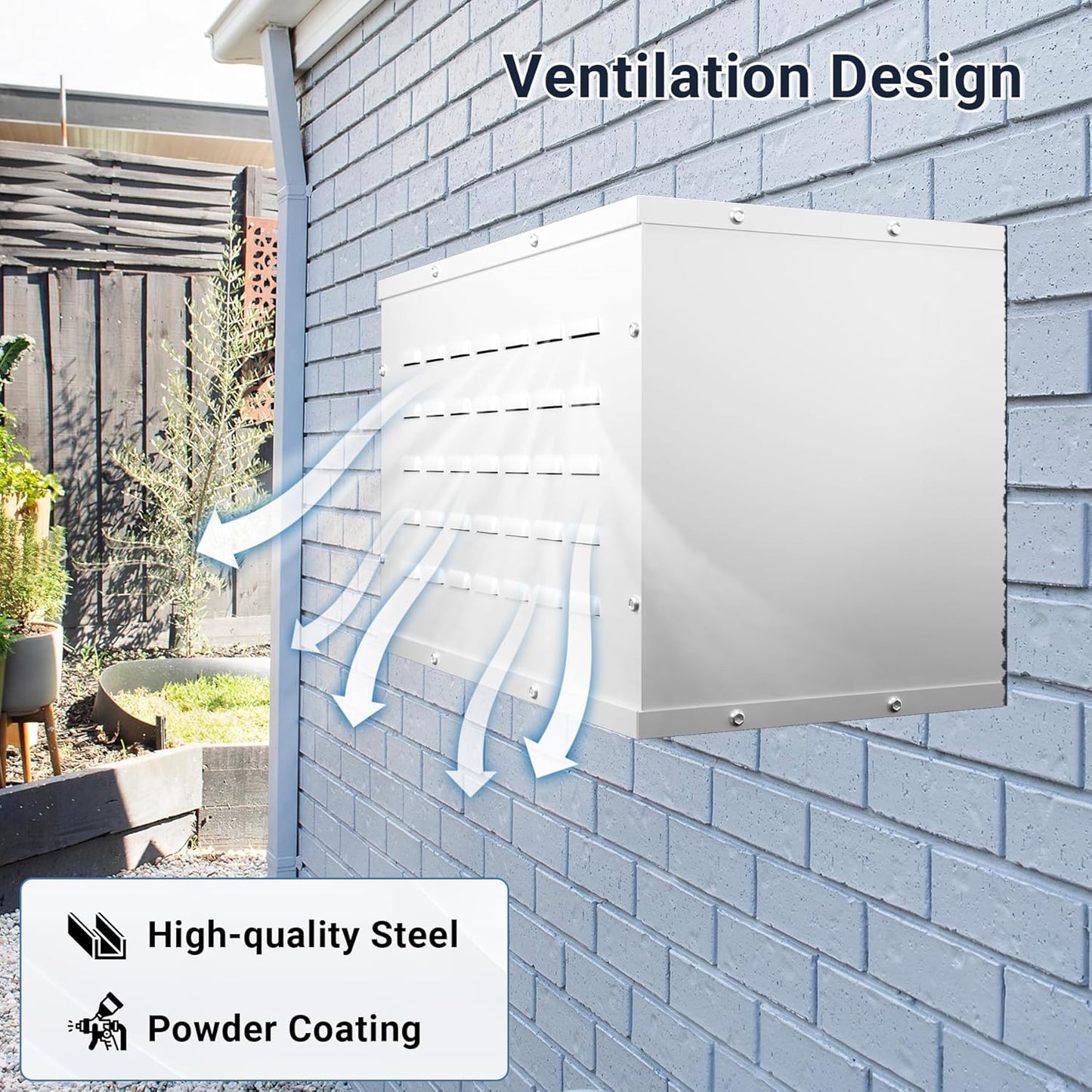 Upgraded PTAC Wall Sleeve, 26.1”L x 15.5“W Metal Wall Sleeve with Exterior Grille for Packaged Terminal Air Conditioners, Ventilation & Drain Hole Design, Noise-reducing Waterproof