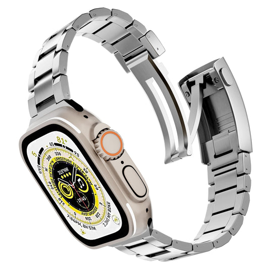 Compatible for Apple Watch Ultra 2 Band 49mm Titanium Metal Men Strap, Adjustable Buckle with Super Scratch Resistant Compatible for Apple Watch Series