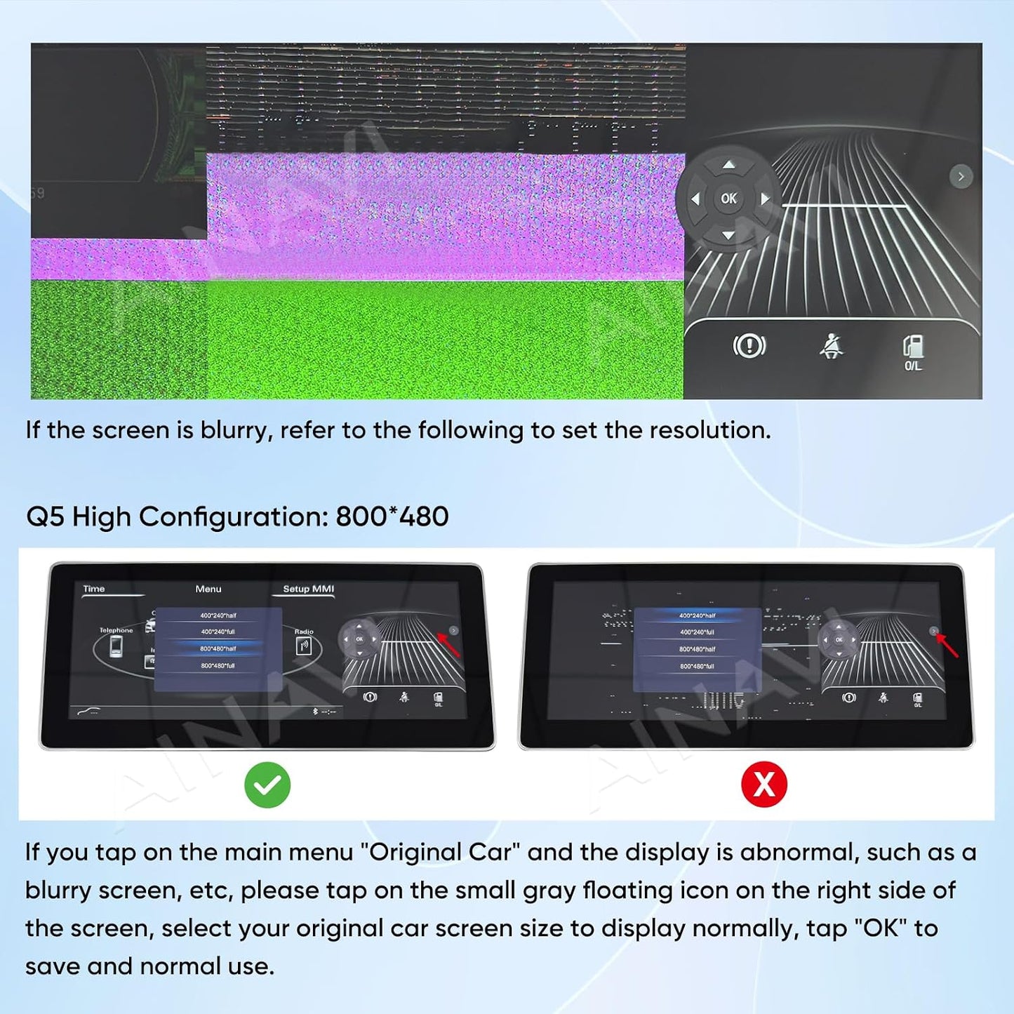 Touch Screen for Audi A4 A5 S4 S5 RS4 RS5(2009-2016) Built in Android Auto CarPlay Bluetooth Upgrade Factory Car Radio Retain Original Stereo Amplifier System (for A4 Multimedia)