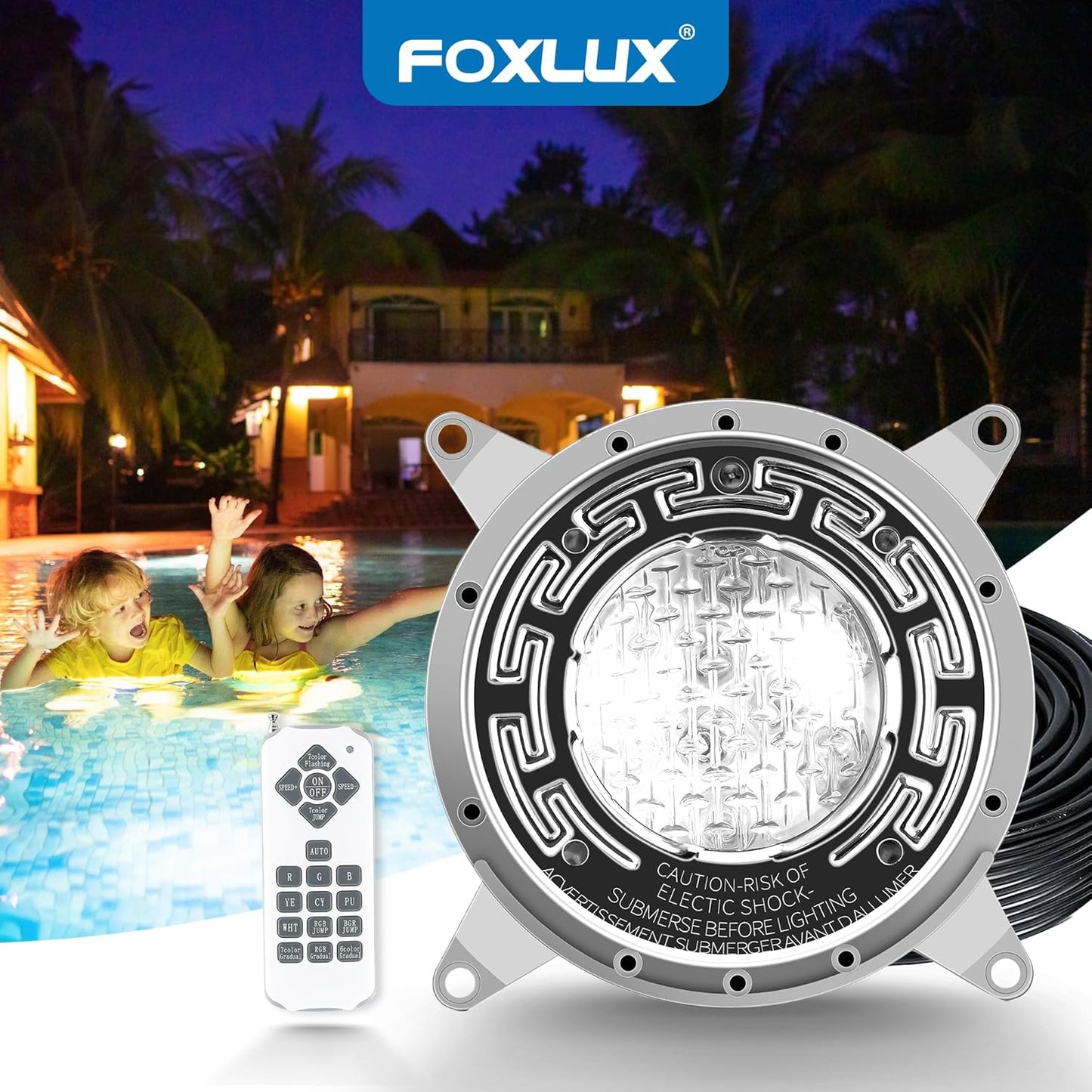 Pool Lights for Inground Pool, 6 Inch LED RGBW Color Changing Inground Pool and Spa Light, IP68 Waterproof Pool Lights for Above Ground Pools, 12V