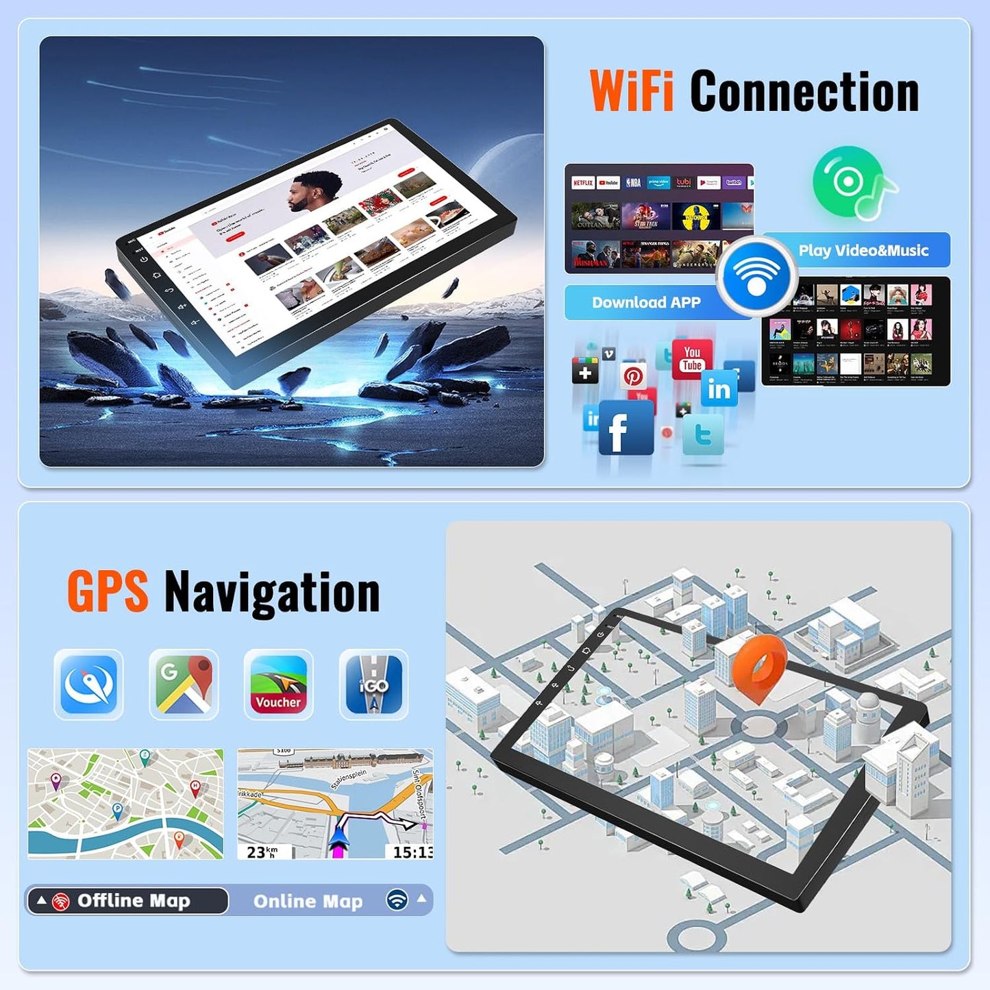 2+64GB Realdio Android 15 Car Stereo for Chevrolet Chevy Trax 2014 2015 2016 CarPlay Android Auto, 9" Touchscreen Car Radio for Chevy Trax with GPS WiFi Bluetooth FM/RDS EQ 26UI Backup Camera