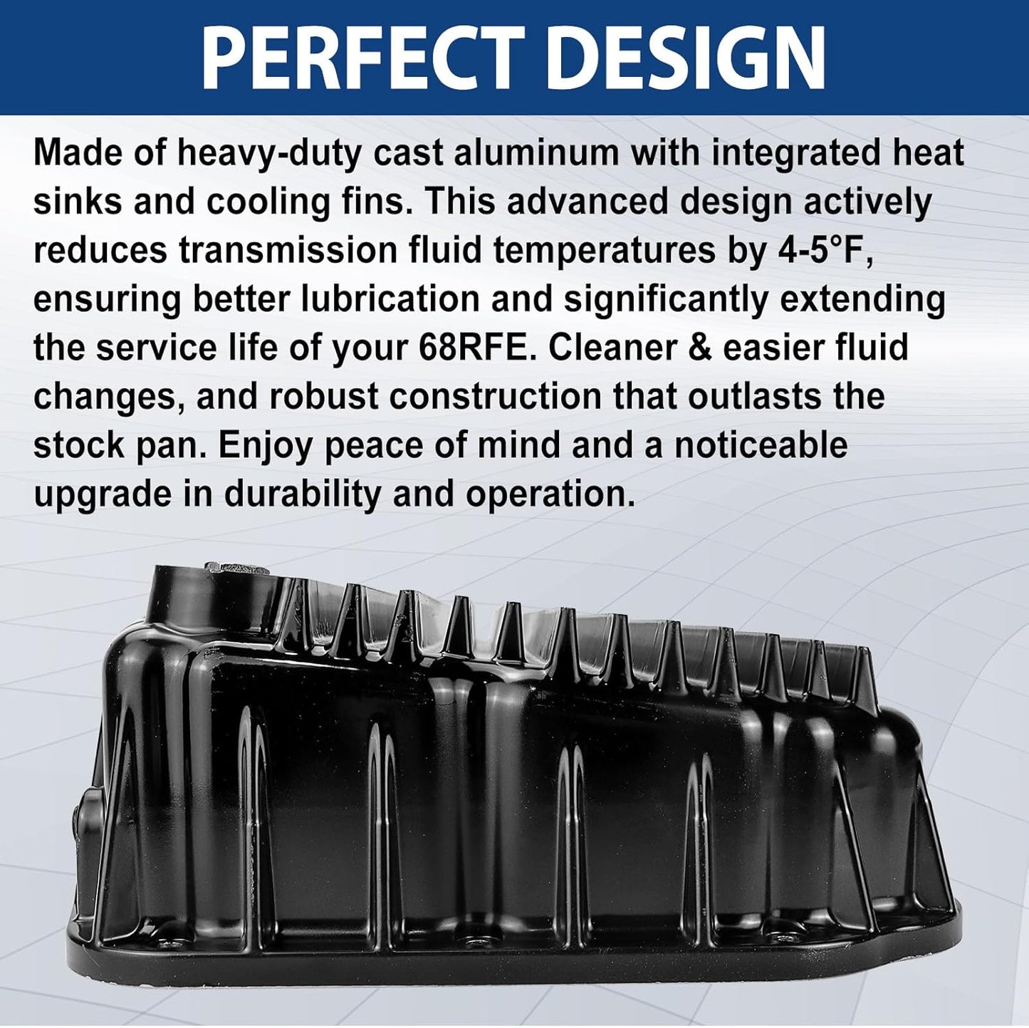 228052100 Heavy Duty Transmission Pan - Compatible for Dodge Ram 2500/3500 6.7L 68RFE Transmission 2007-2025, Replace# 228052110, 228052120（Black）