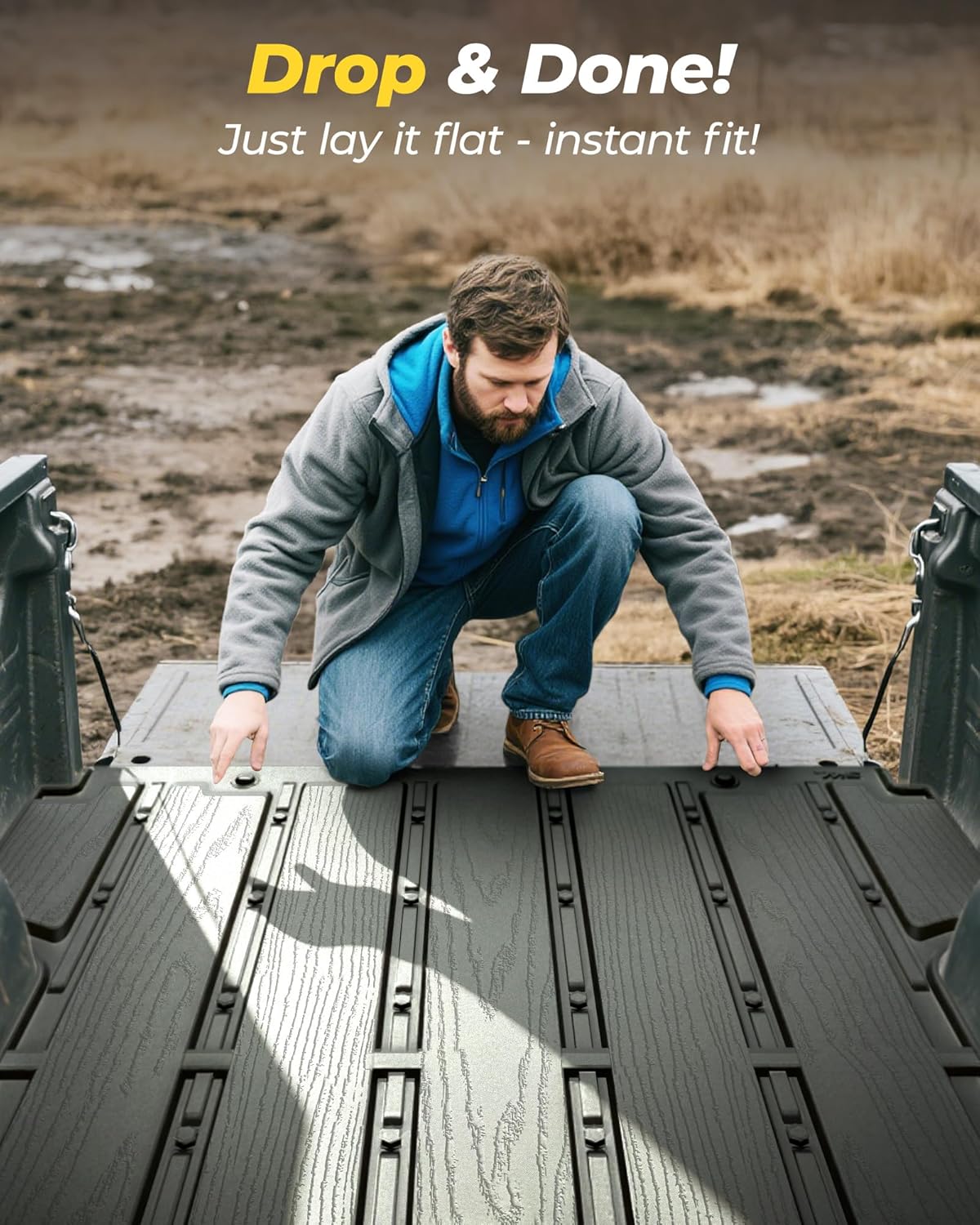 3W Truck Bed Mat for Dodge Ram 1500/1500 RHO 2019-2026 & Ram 1500 Classic 2019-2024 Short Bed (5.7 FT / 67.4inches) All Weather Protection TPE Heavy Duty Cargo Bed Liner (Not for Rambox) 2019-2026 Dodge Ram 1500 Bed Mat(5.7FT)