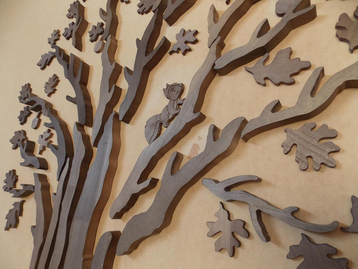 WOODTELLSTORY &#39;White Oak Tree&#39; DIY Wood Wall Art Wall Sculptures,Excellent Wall Decoration For Homes & Offices,39&#34;Wide x 59&#34;High