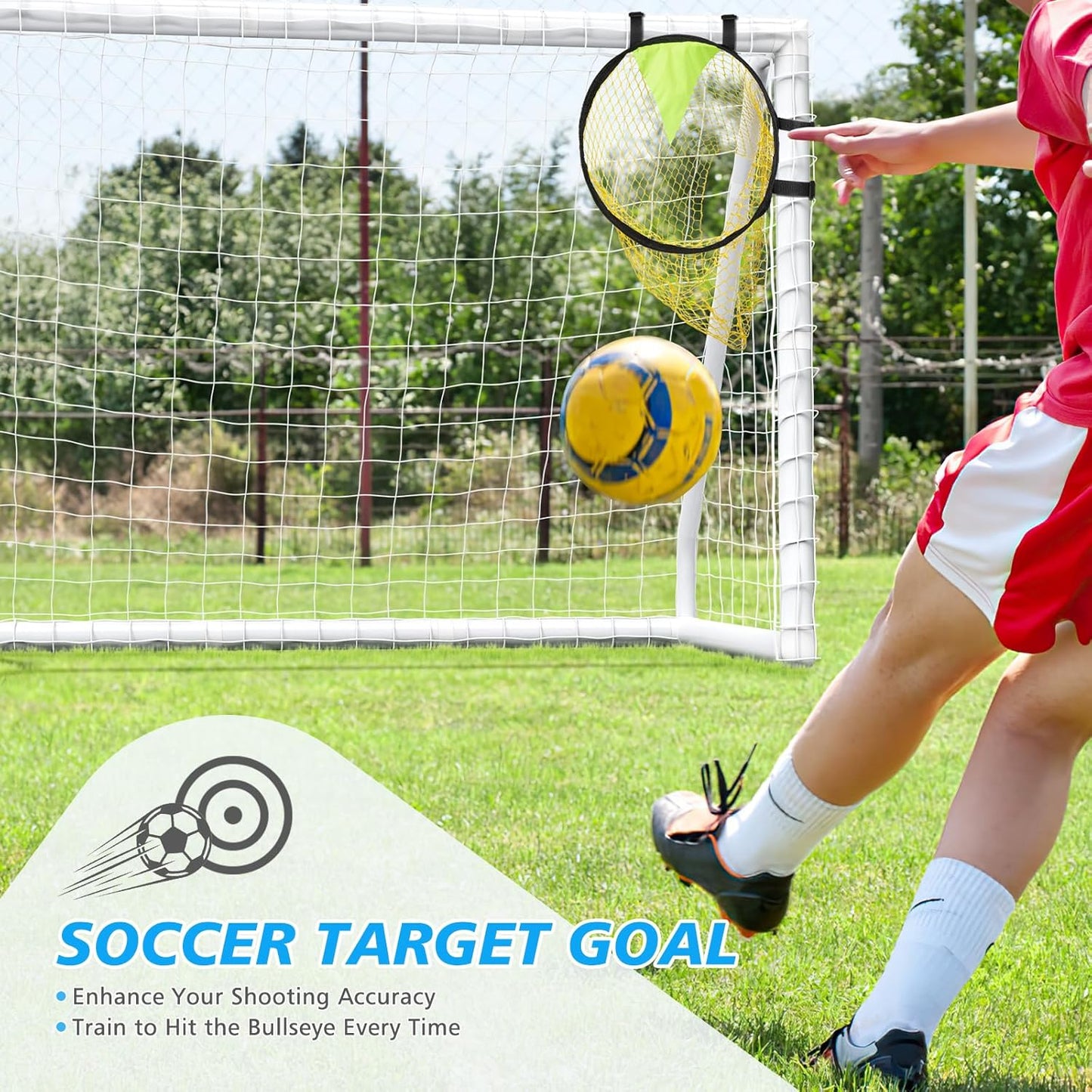 Soccer Goal for Backyard 8x6FT/10x6.5FT Goalpost Soccer Net with Soccer Targets for Goals Training, Soccer Goals for Kids