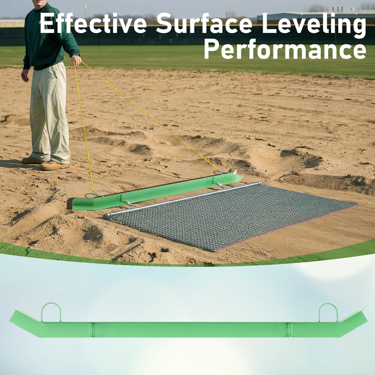 Baseball Field Cutting Bar 6 ft Heavy Duty Drag Mat Accessory Replacement for Field Leveling and Surface Maintenance Fits Most Drag Mats Gravel Driveway Baseball Infield Lawn & Soil Leveling