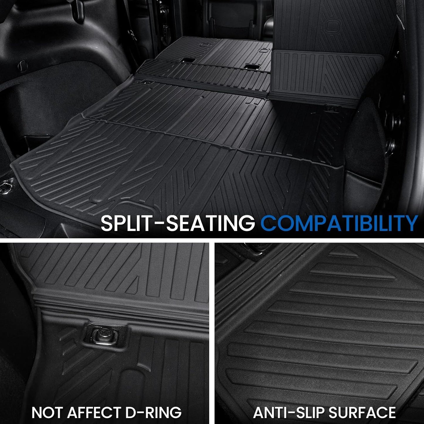 Floor Mats Set for for Jeep Grand Cherokee 2011-2021 & 2022 WK2 (Not for 2022 WL or L), All Weather TPE Backrest Mat Trunk Mat Cargo Liner Door Sill Guards Accessories (WK2 | Floor Mats Set)