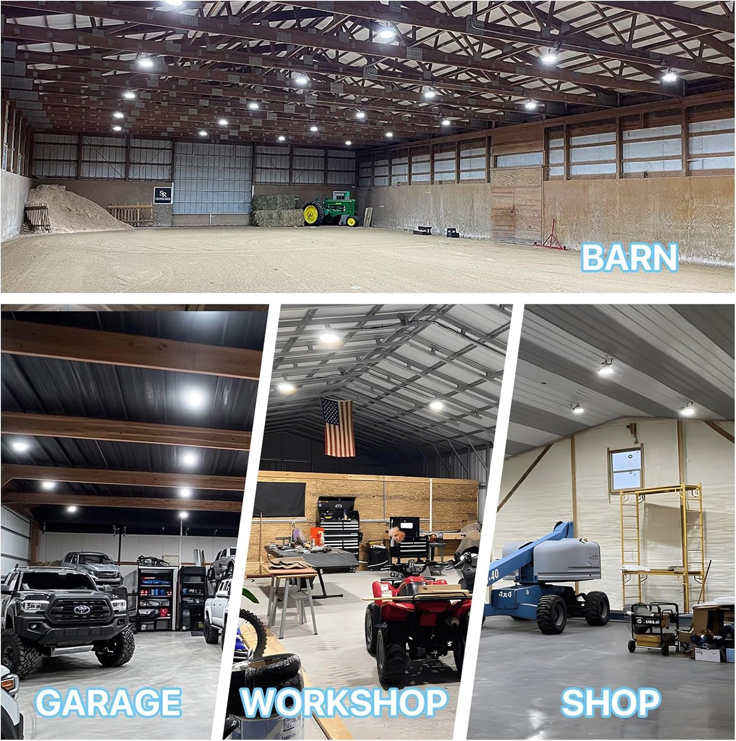 High Bay Lights Commercial: 150W Hi Bay LED Shop Lights for Workshop - Waterproof UFO Light for Damp Places 2-Pack