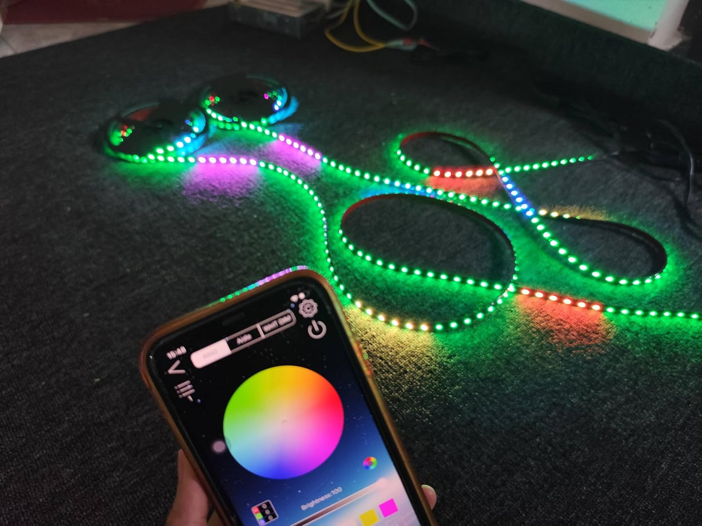 Vehicle Lighting, 6PCS 4FT 48" 1.2Meters Single Row Tinted, Multi-Color LED Addressable Light Strips APP Remote for Car Truck Underbody Fender Grill Slingshot Rear Lighting