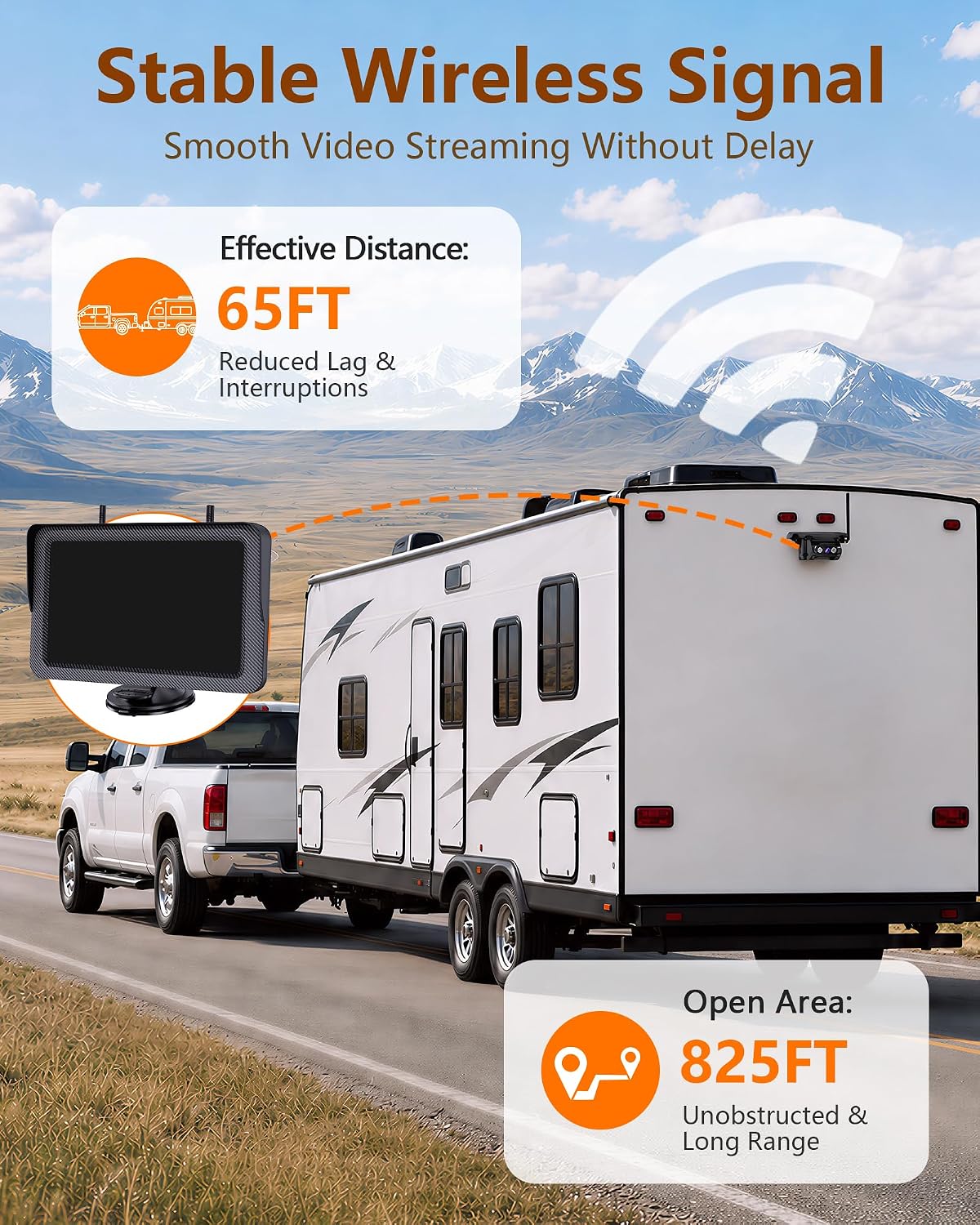 1296P Strong Magnetic Wireless RV Backup Camera - 1-Min Install for Trailer