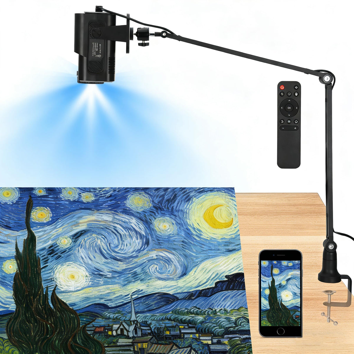 Art Projector for Tracing and Drawing with App, Native 1280P HD Painting Projector for Artists, 8 Pro Tracing Tools for Canvas, Wall Murals, Cake Decorating, Wood Burning & Sketching