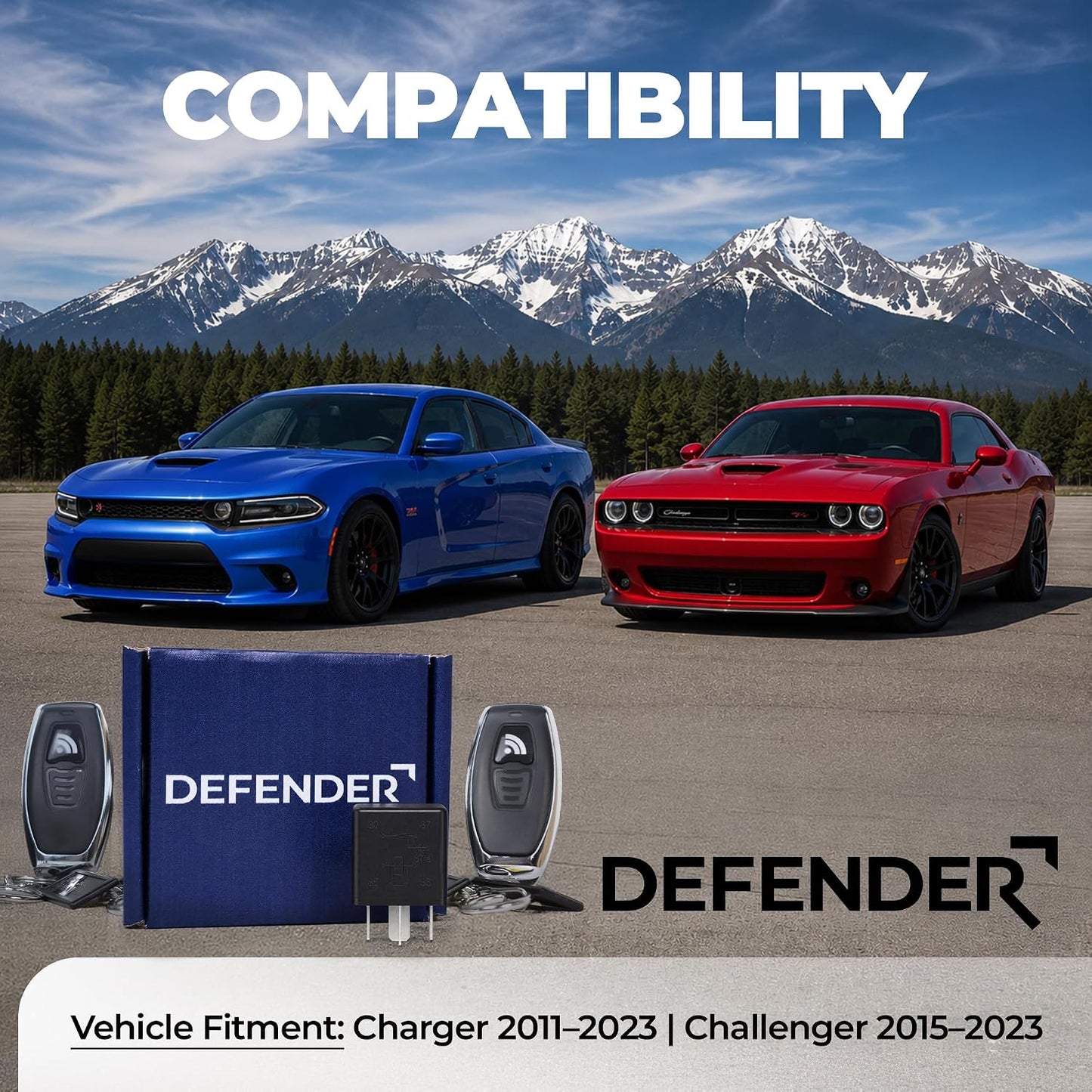 Defender Anti-Theft Intelligent Kill Switch Immobilizer for 2011-2023 Dodge Charger & 2015-2023 Dodge Challenger - Remote-Controlled Engine Disabler (2011-2023 Charger & 2015-2023 Challenger)