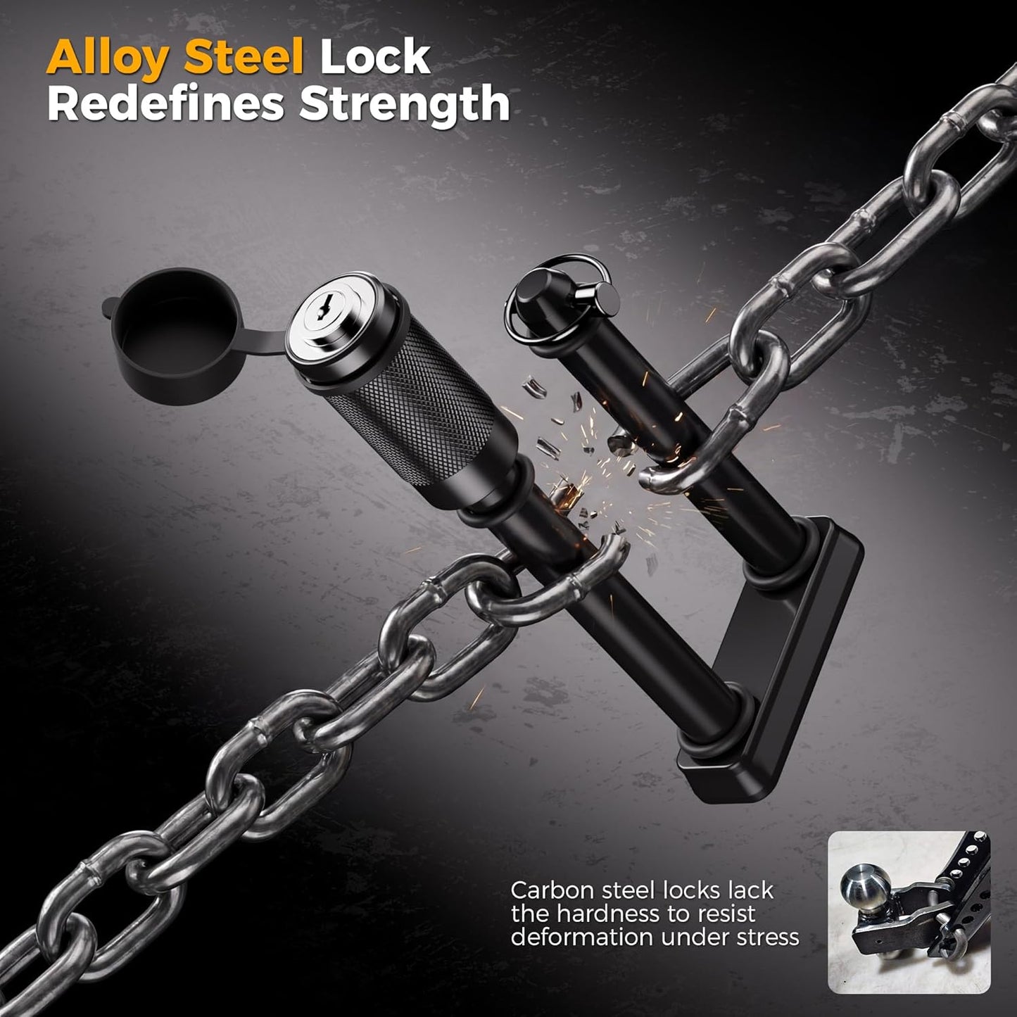 Adjustable Trailer Hitch, Tow Hitch with 2 inch Receiver, 6 inch Rise/Drop Hitch, 2" and 2-5/16" Ball Hitch, 20000 LBS GTW Truck Hitch with U-Shaped Alloy Steel Anti-Theft Pin, Black