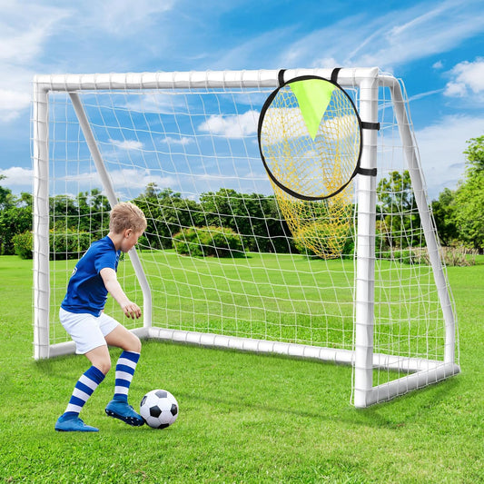 Soccer Goal for Backyard 8x6FT/10x6.5FT Goalpost Soccer Net with Soccer Targets for Goals Training, Soccer Goals for Kids