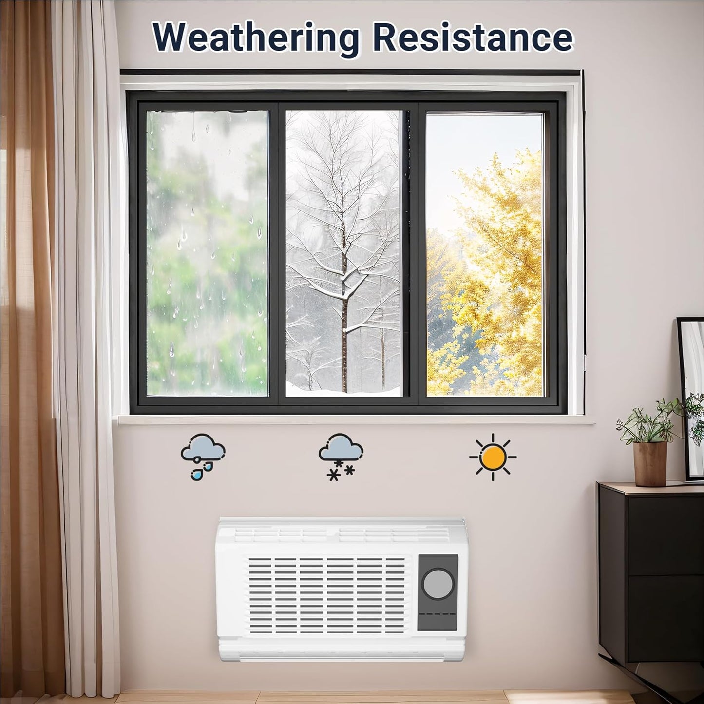 Upgraded PTAC Wall Sleeve, 26.1”L x 15.5“W Metal Wall Sleeve with Exterior Grille for Packaged Terminal Air Conditioners, Ventilation & Drain Hole Design, Noise-reducing Waterproof