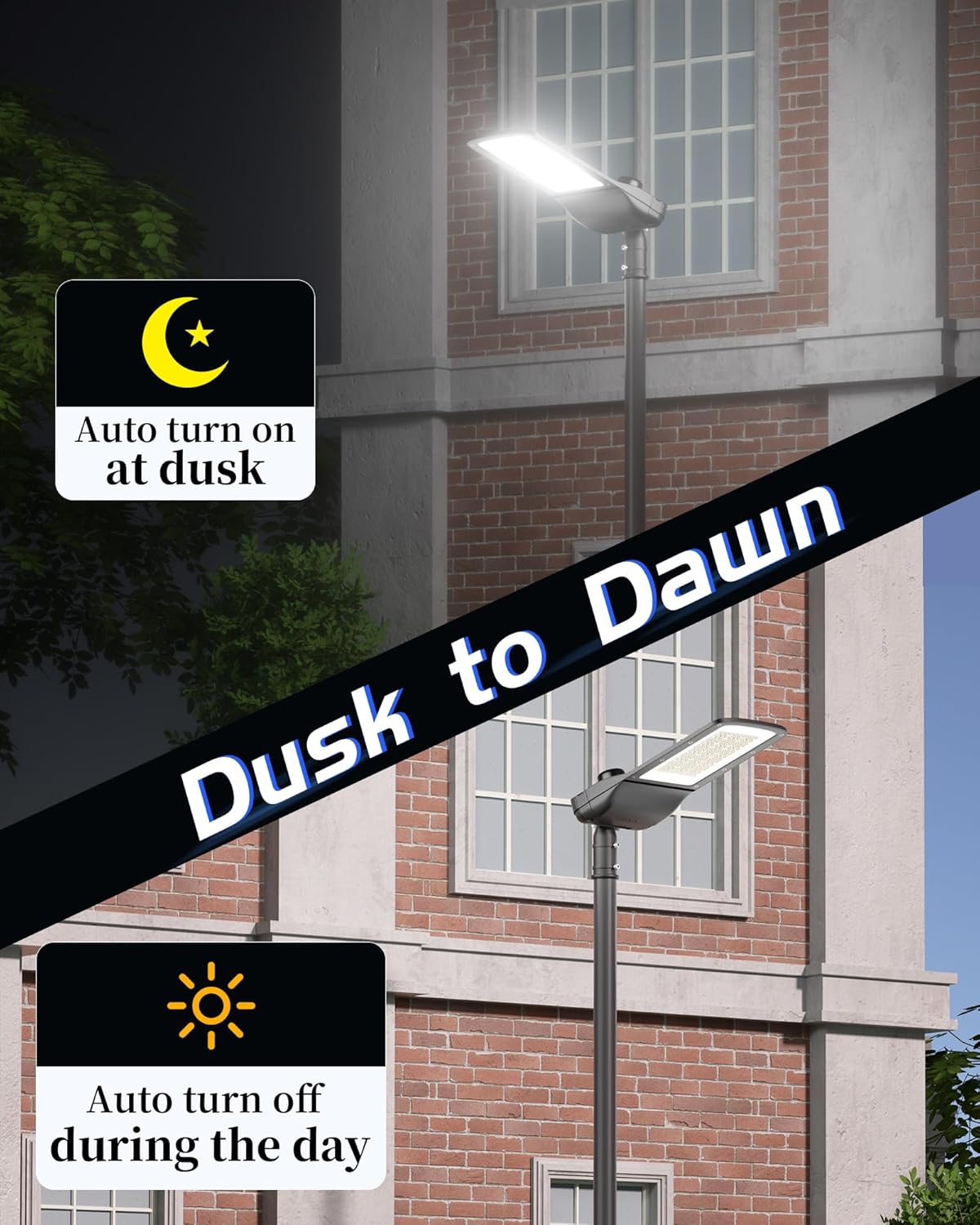 150W Parking Lot Light, 41400 LM Outdoor Commercial Area Lighting with Dusk to Dawn Photocell IP67 6500K Street Flood Security Light for Warehouse