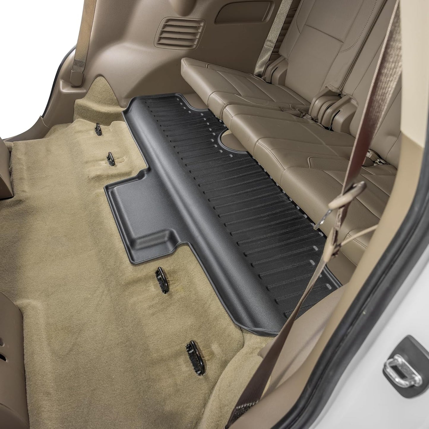 Car Floor Mat Custom fit for 2015-2020 Chevrolet Tahoe/2015-2020 GMC Yukon - Made in USA - Black - Full Set 1st, 2nd & 3rd Row