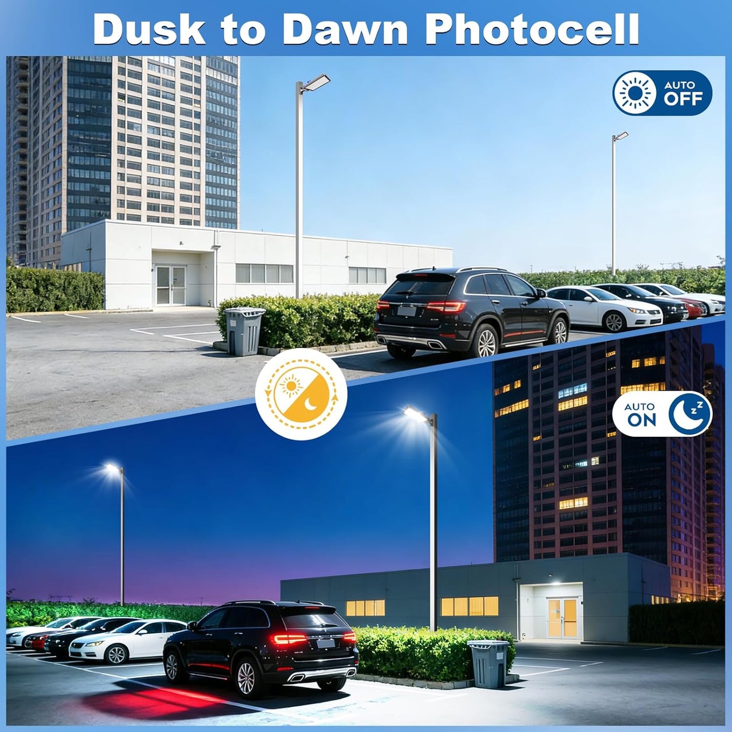 LED Parking Lot Lights,2 Pack 144000LM Total Professional 480W Super Bright Complete Large Area Lighting Kit,IP65 Waterproof Commercial Street Light with Dusk to Dawn Adjustable Wall Mount 480W-2 pack-Wall Mount
