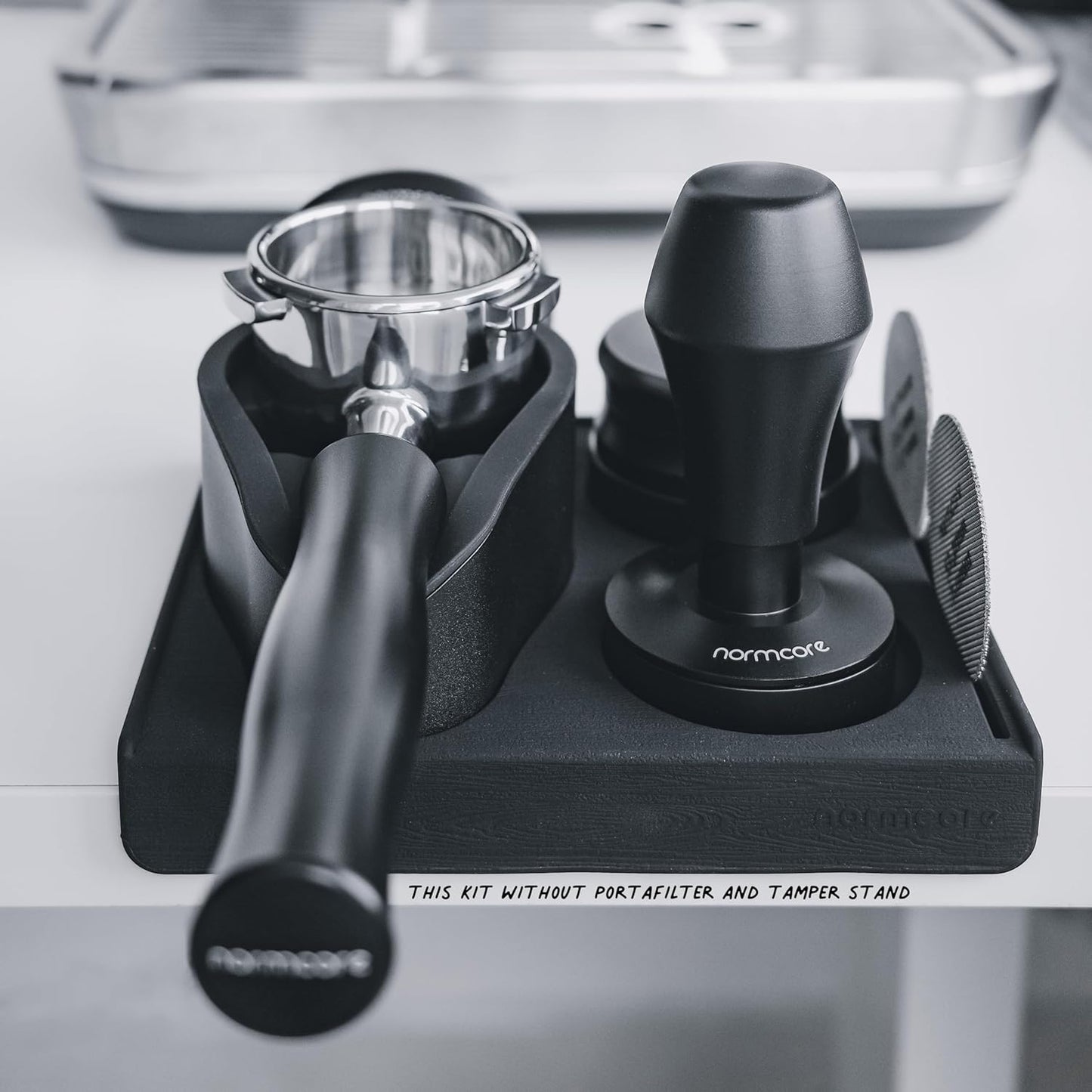 53.3mm 7-in-1 Compact Barista Kit: Coffee Tamper, Distributor Tool, WDT with Stand, Dosing funnel, Puck Screen, Tamping Mat, Portafilter Stand,