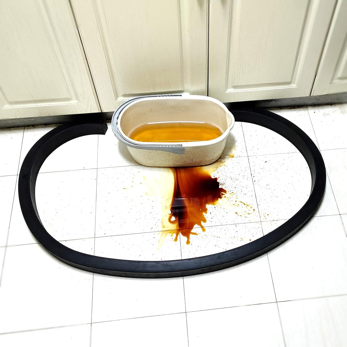 New Spill Barrier Dike, 2.4"Wx1.6"H Heaviest Solid Rubber Liquid Blocker, Door Blocker, Oil-Proof and Tear-Resistant Rubber Strip, Spill Control Supply 2026